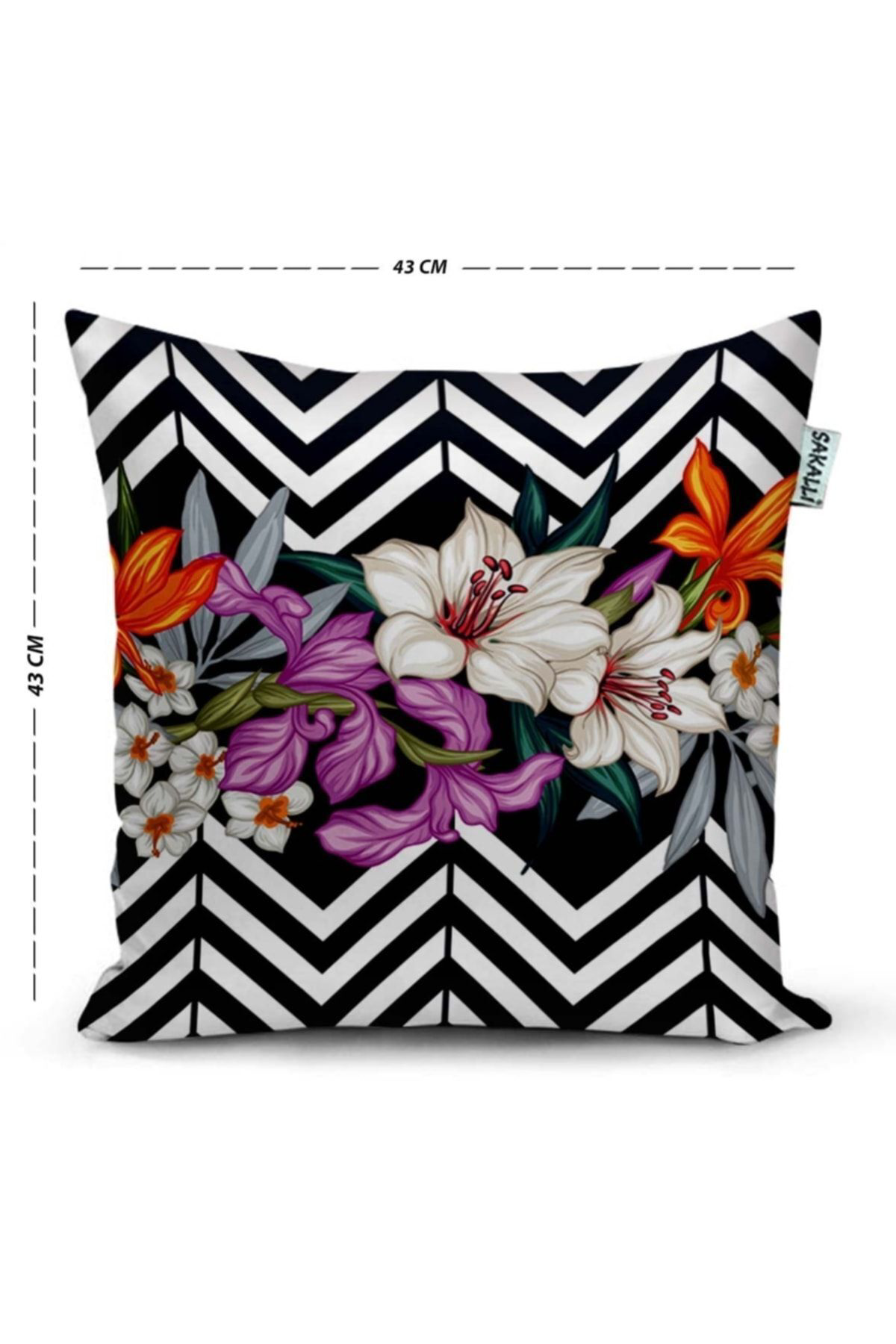 Çiçek Bahçesi 3d Baskılı Dekoratif Kırlent Kılıfı