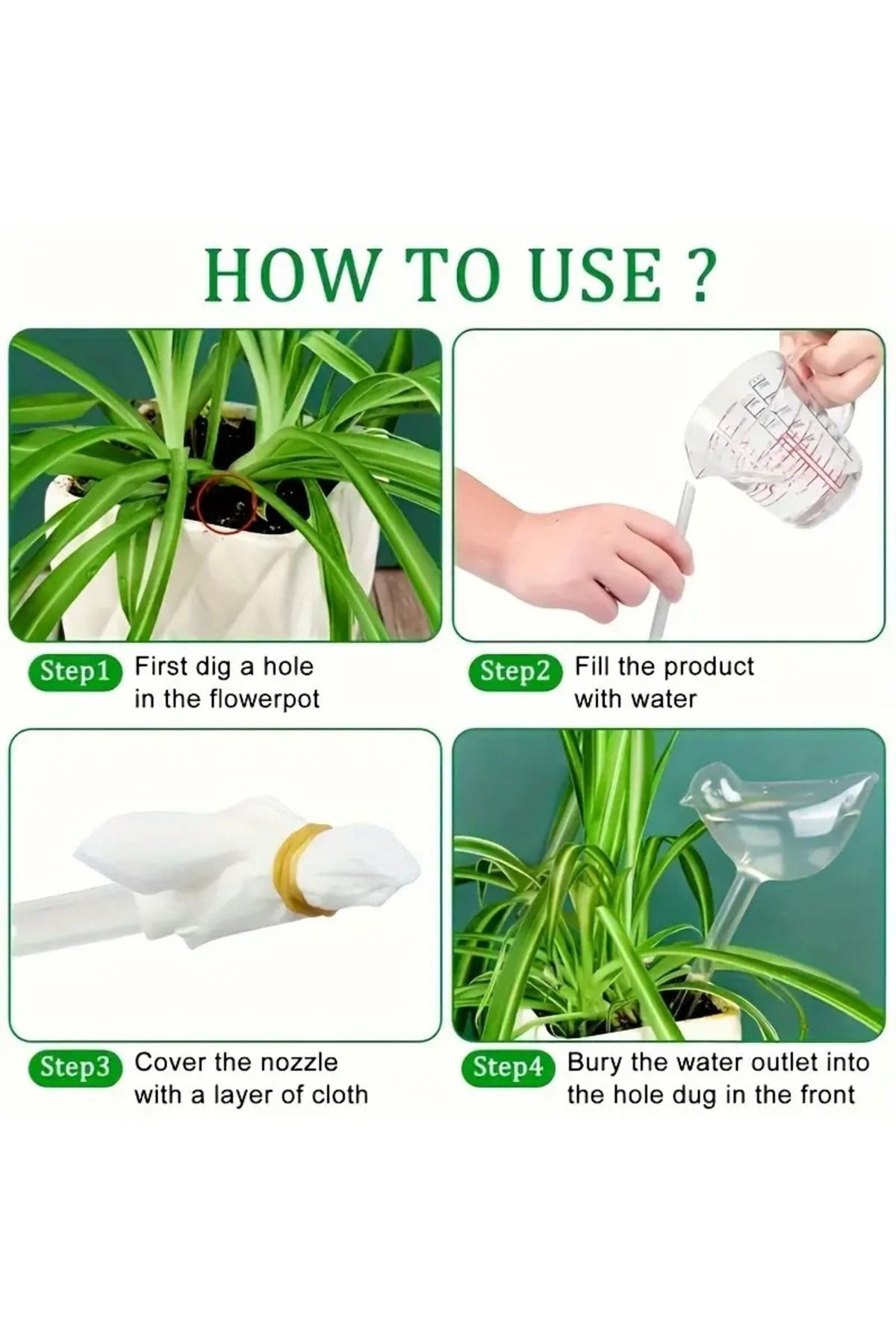 Çiçek & Bitkilere Kuşlu Damla Sulama Hazneli Küre 2li