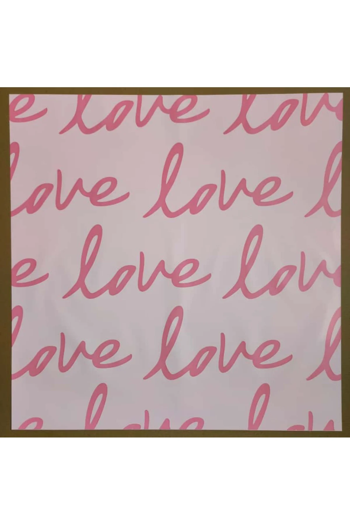 Çiçek Buket Ambalaj Jelatin Kağıdı (LOVE pembe) Opp 55x55cm 10 ad