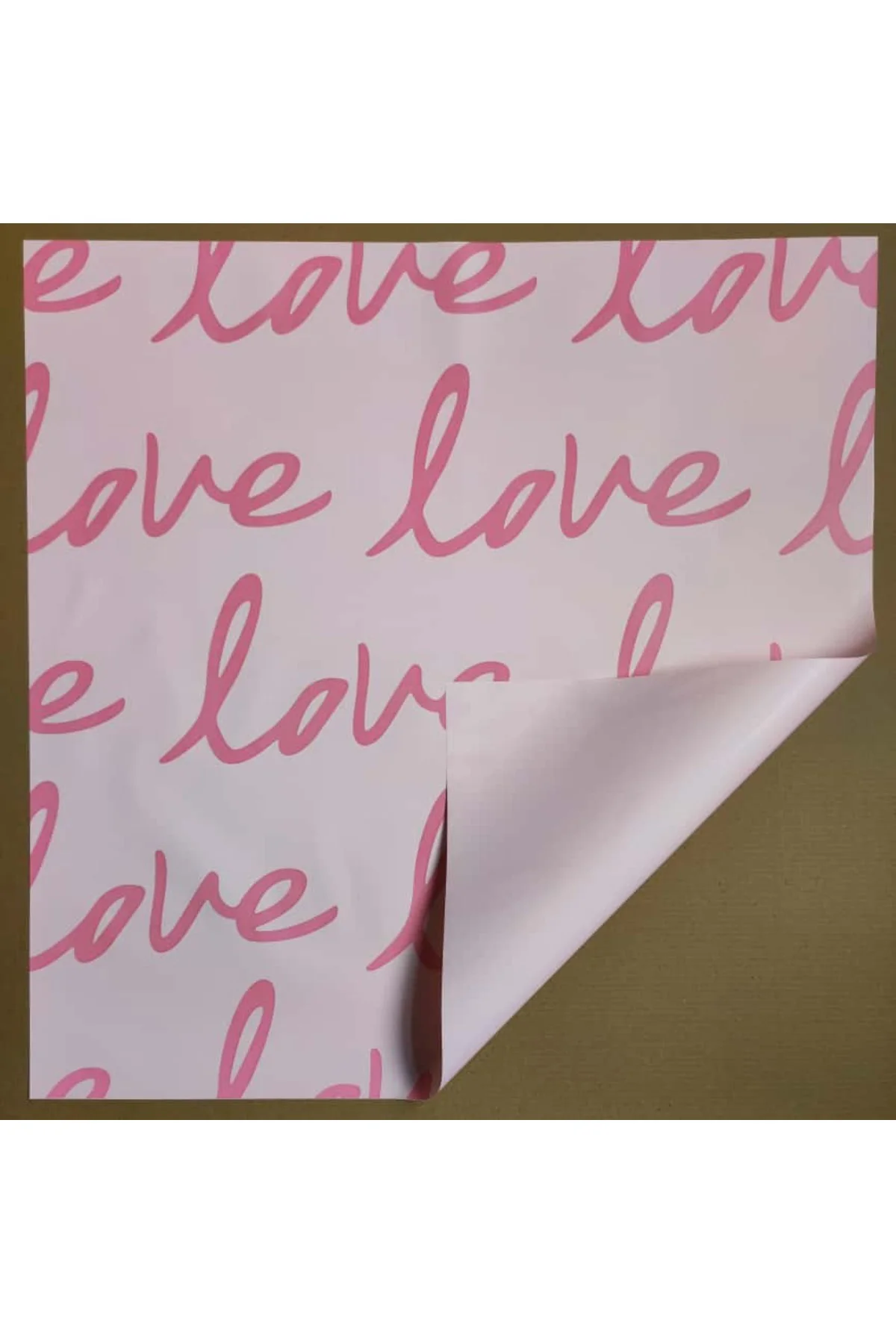 Çiçek Buket Ambalaj Jelatin Kağıdı (LOVE pembe) Opp 55x55cm 10 ad