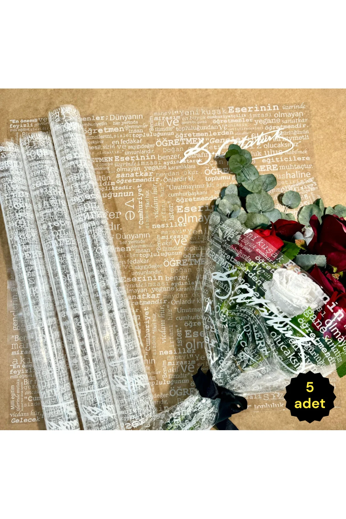 Çiçek Buket Ambalaj Jelatin Kağıdı (Öğretmenler günü özel seri, Atatürk sözleri) 55x55cm (5 adet) Çiçek Buket Ambalaj Jelatin Kağıdı (Öğretmenler günü özel seri, Atatürk sözleri) 55x55cm (5 adet)