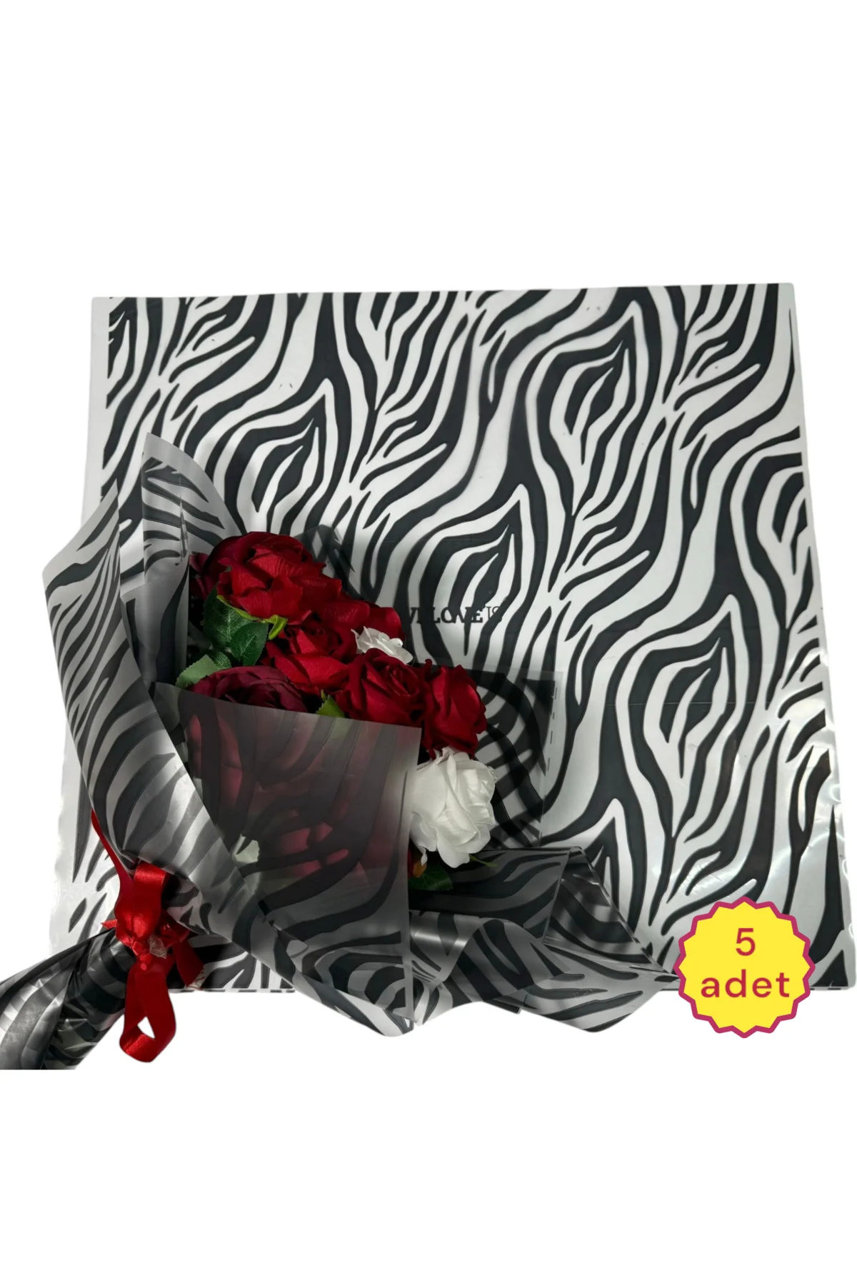 Çiçek Buket Ambalaj Jelatin Kağıdı (ZEBRA DESEN) Mat Opp 58x58cm 