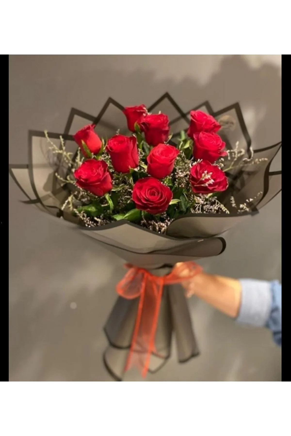 Çiçek Buket Ambalaj Jelatin Kağıdı (SİYAH ZEMİN VE SİYAH KENARLI) Mat Opp 55x55cm 10adet - Görsel 4