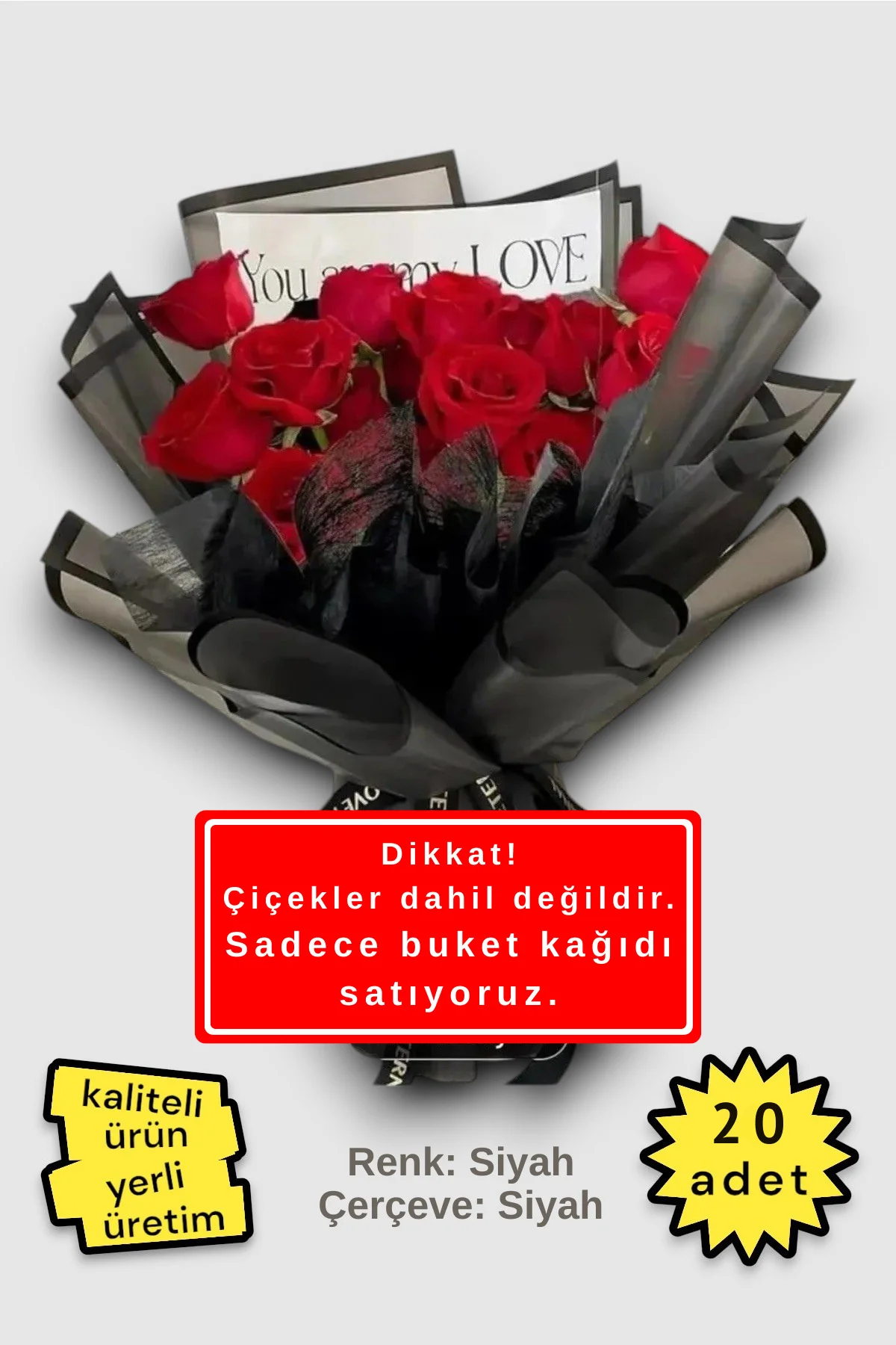 Çiçek Buket Ambalaj Jelatin Kağıdı (SİYAH ZEMİN VE SİYAH KENARLI)