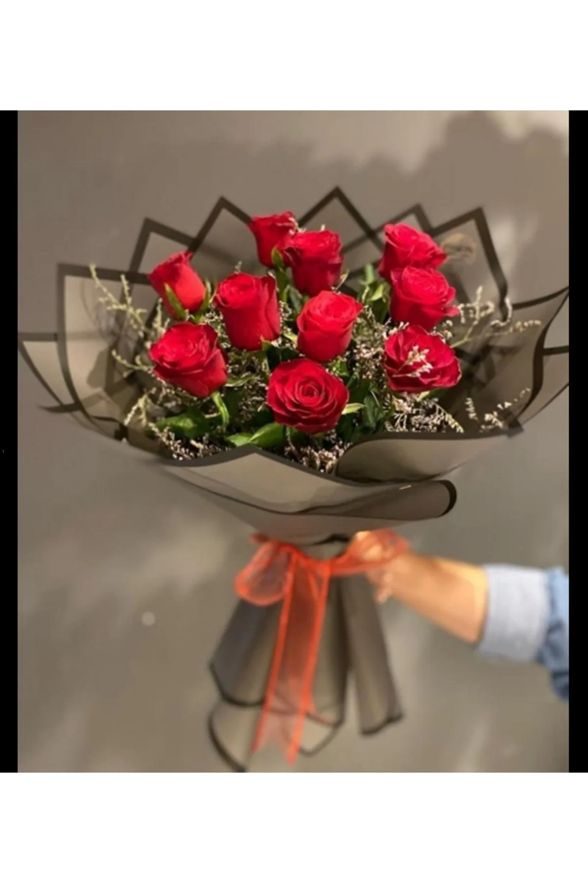 Çiçek Buket Ambalaj Jelatin Kağıdı (SİYAH ZEMİN VE SİYAH KENARLI)