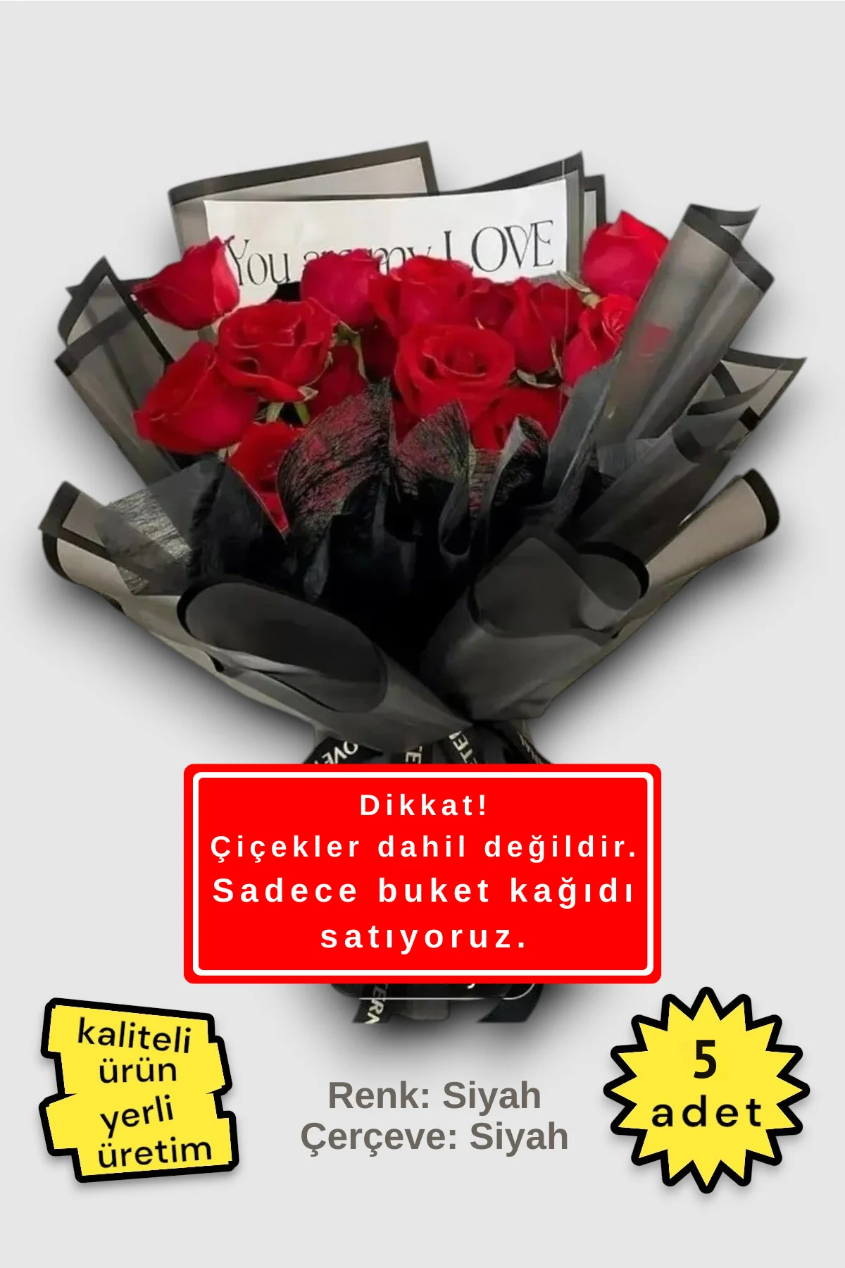 Çiçek Buket Ambalaj Jelatin Kağıdı (SİYAH ZEMİN VE SİYAH KENARLI)