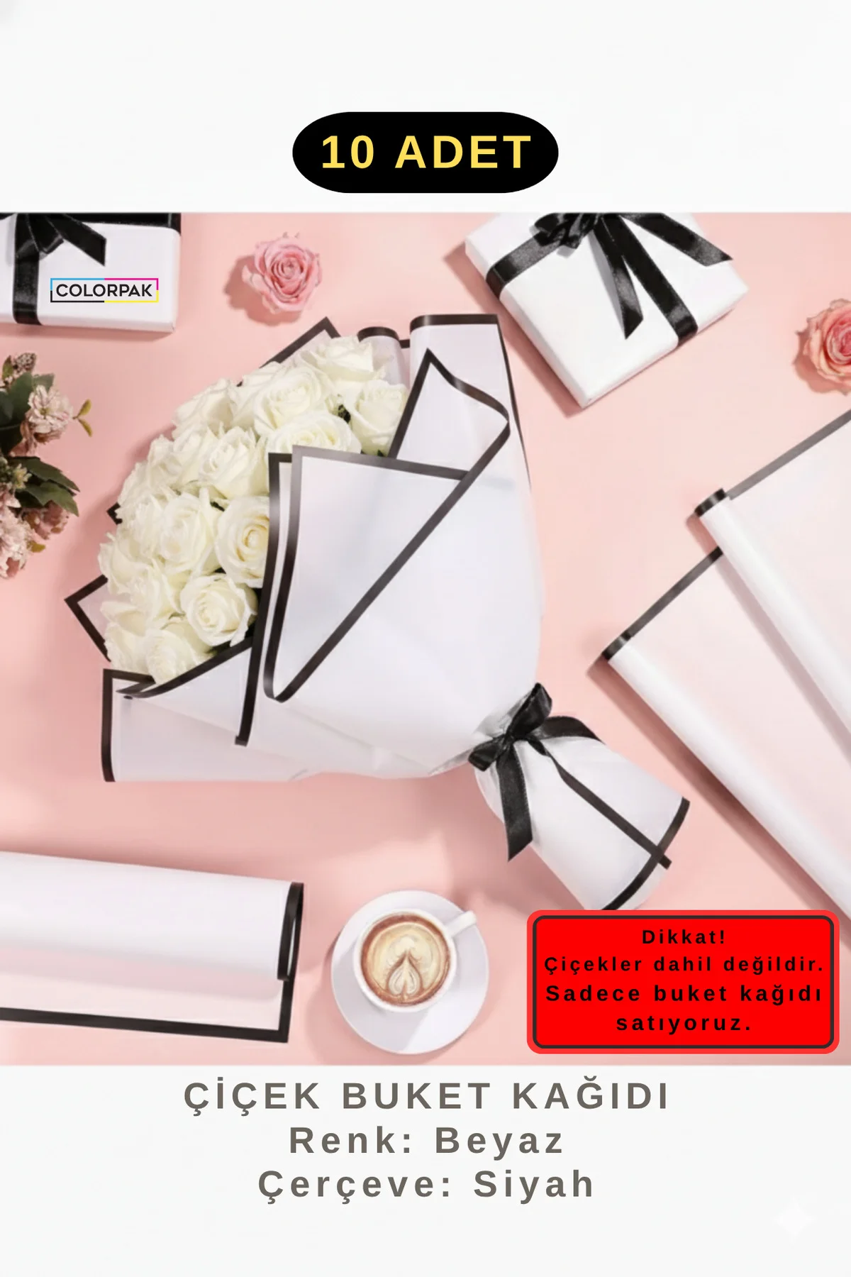 Çiçek Buket Ambalaj Jelatin Kağıdı (BEYAZ ZEMİN VE SİYAH KENARLI) Mat Opp 55x55cm (10 ADET) Çiçek Buket Ambalaj Jelatin Kağıdı (BEYAZ ZEMİN VE SİYAH KENARLI) Mat Opp 55x55cm (10 ADET)