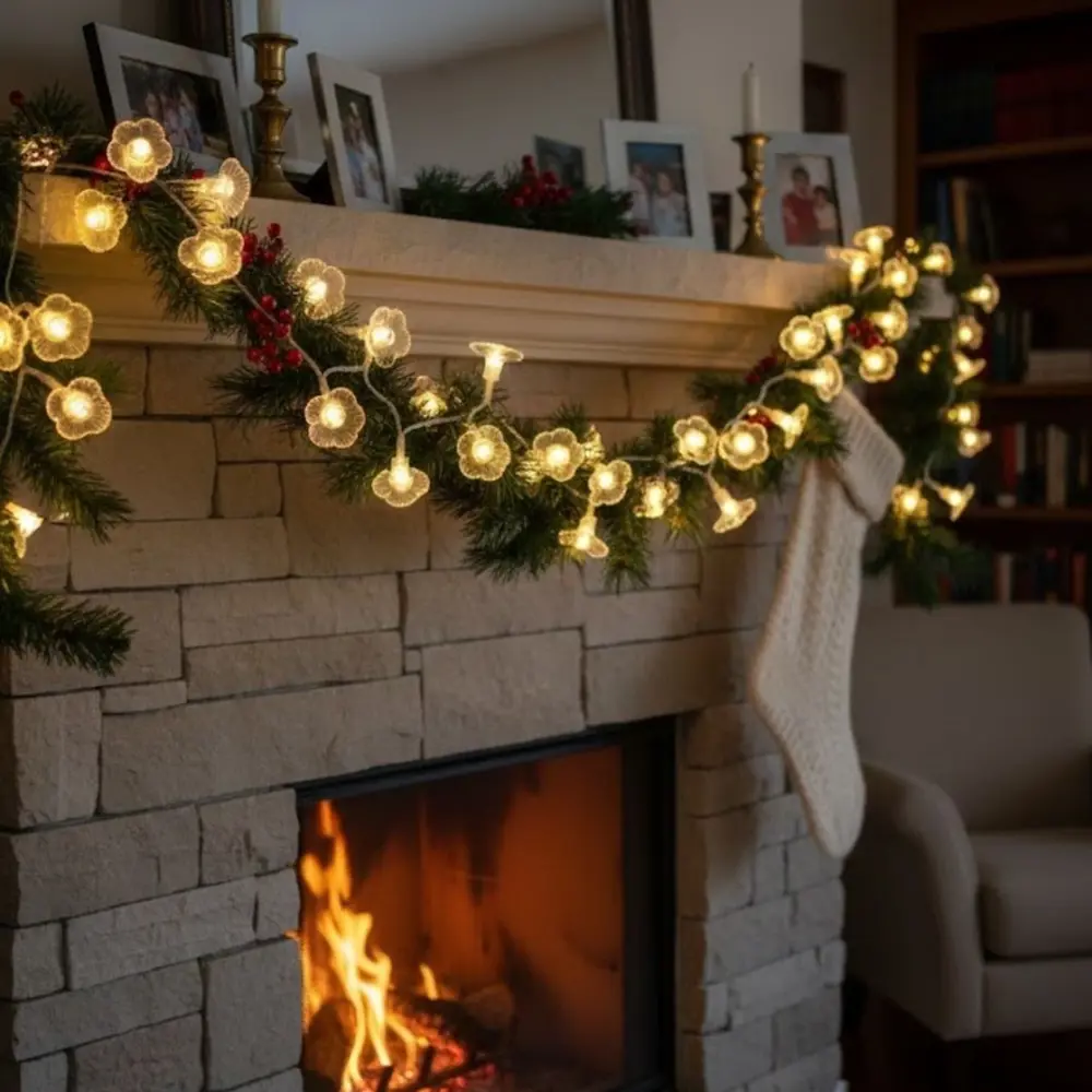 Çiçek Desenli 3.5 Metre USB LED Işık – 20 LED’li Dekoratif Ortam 