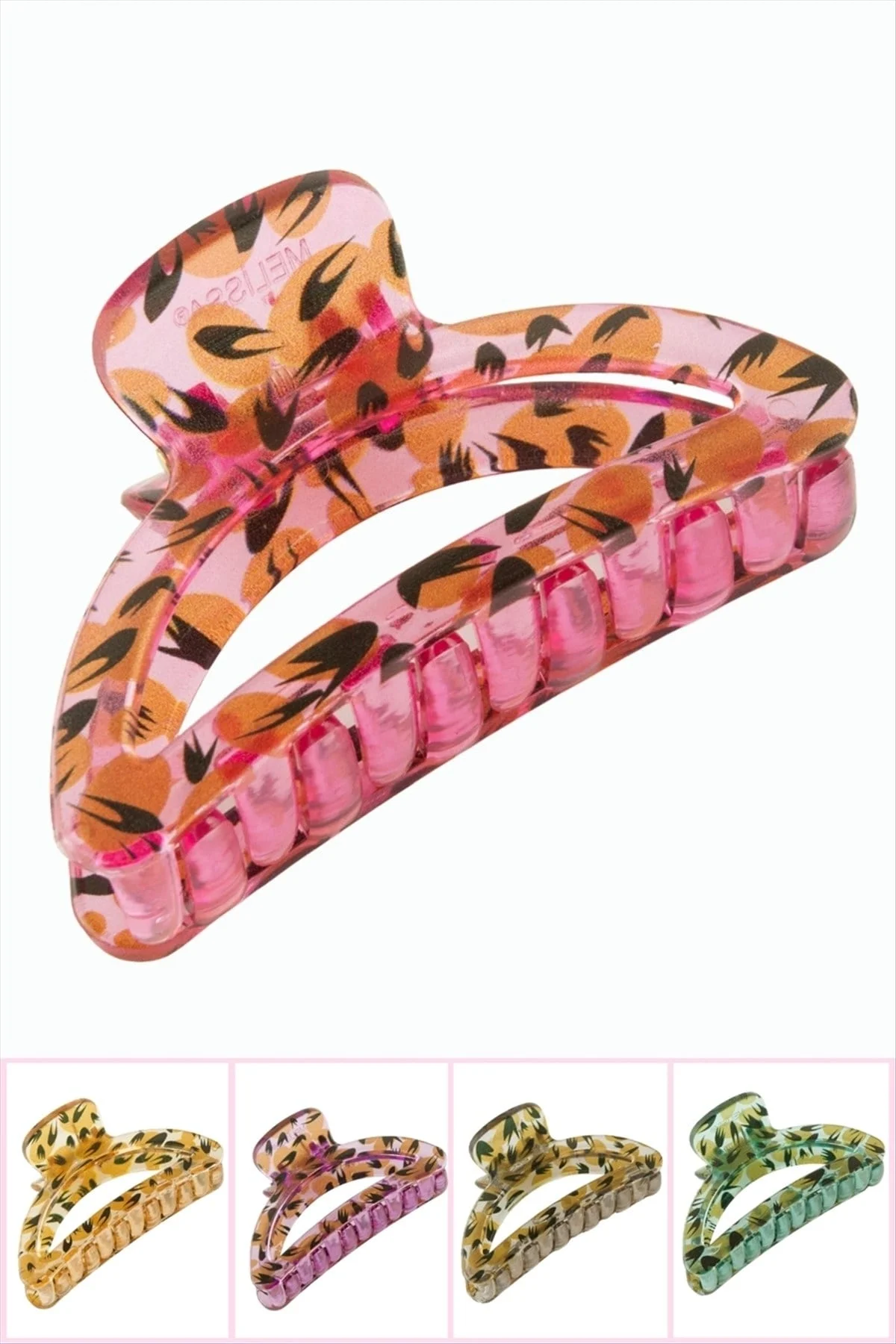 Çiçek Desenli Oval Mandal Toka 8 cm