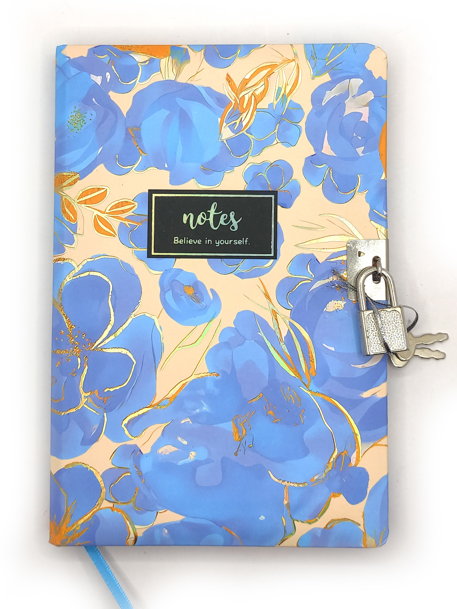 Limmy Çiçek Ebru Desen Hatira Defteri (Günlük) Kilitli Defter 80 Yaprak