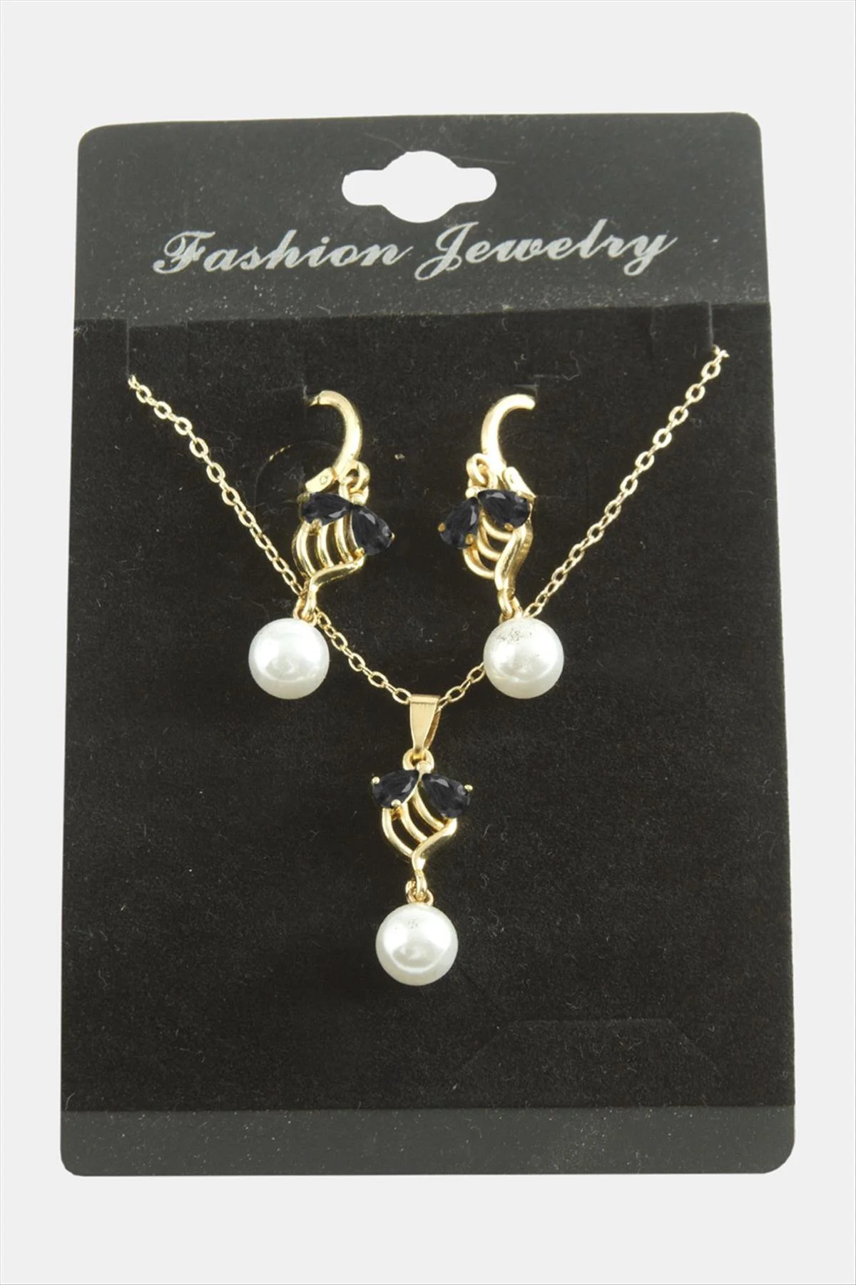 Çiçek İnci Zirkon Taşlı Set Kolye