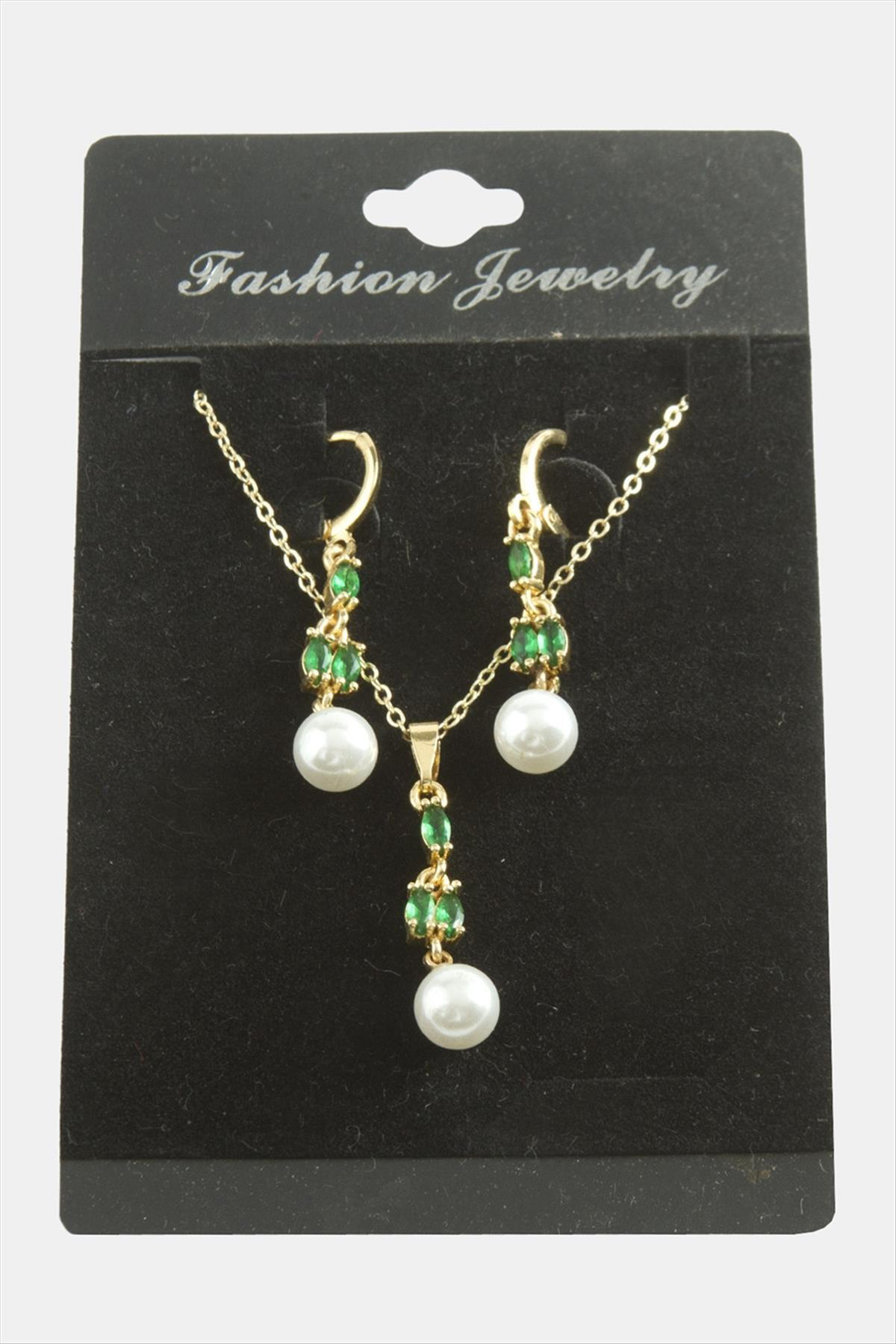 Çiçek İnci Zirkon Taşlı Set Kolye