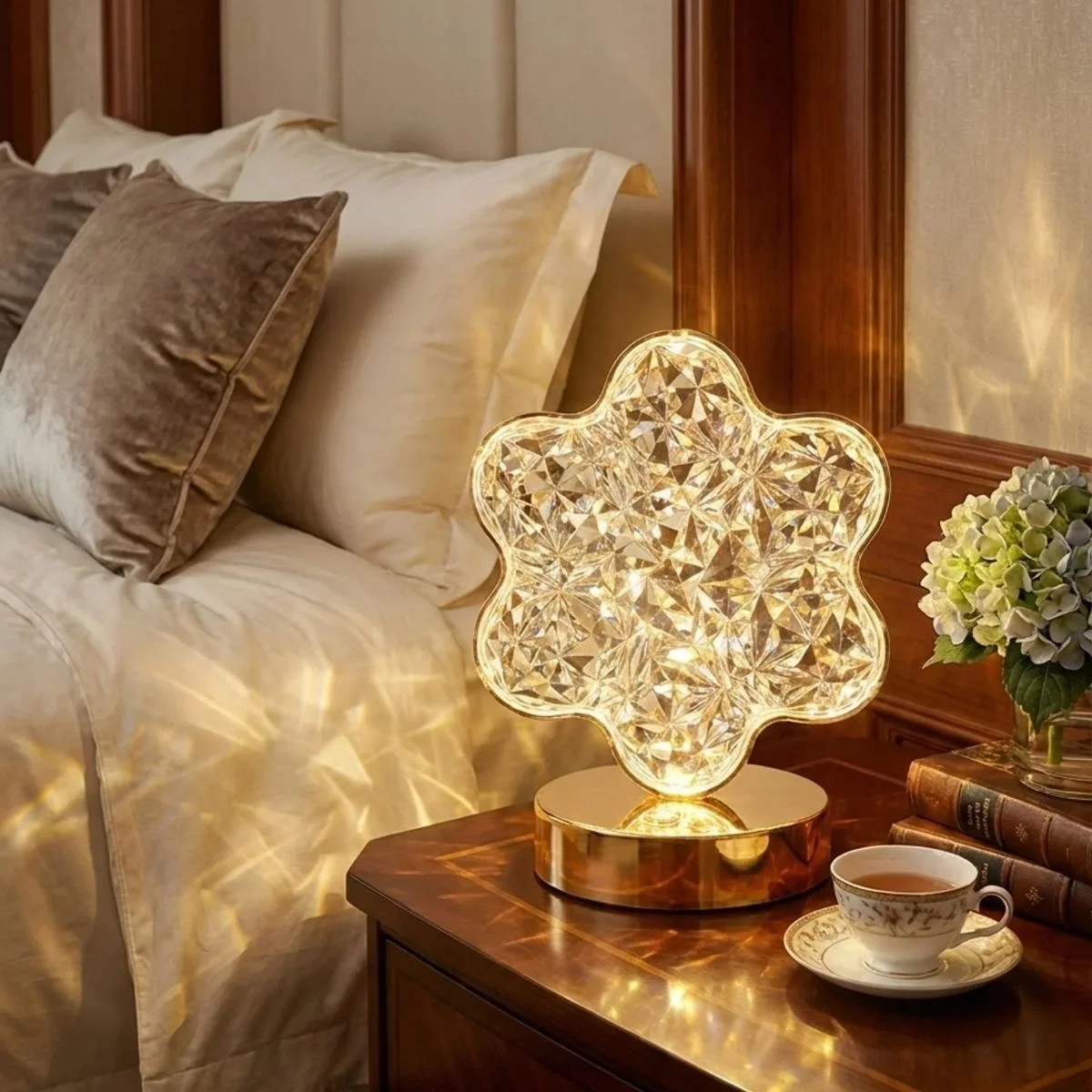 Çiçek Model Kristal Led Masa Lambası – Dokunmatik, 3 Renk Işık Modlu, Şarjlı Mini Dekoratif Gece Lambası Bx40 Fiyatı, Yorumları ve Özellikleri