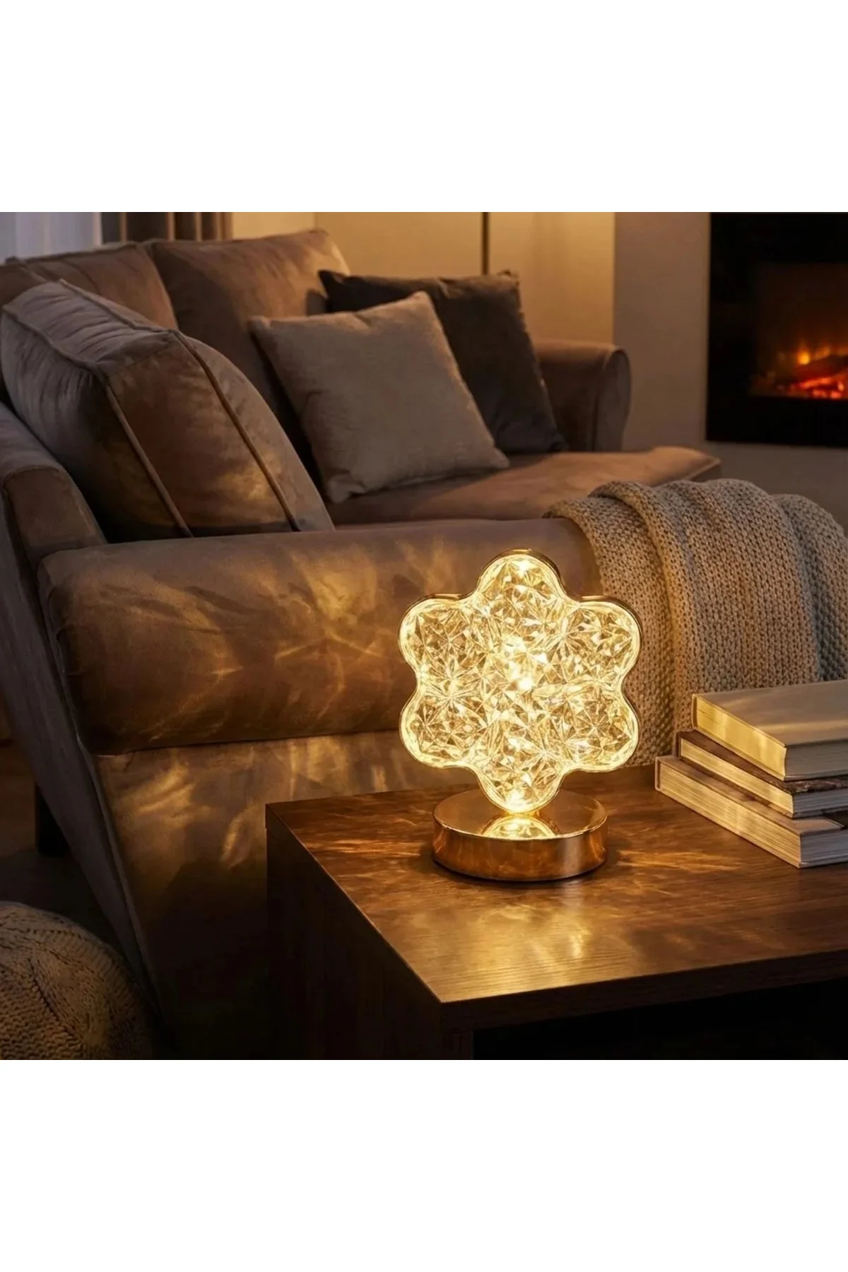 Çiçek Model Kristal LED Masa Lambası – Dokunmatik, 3 Renk Işık Modlu, Şarjlı Mini Dekoratif Gece Lam Çiçek Model Kristal LED Masa Lambası – Dokunmatik, 3 Renk Işık Modlu, Şarjlı Mini Dekoratif Gece Lam