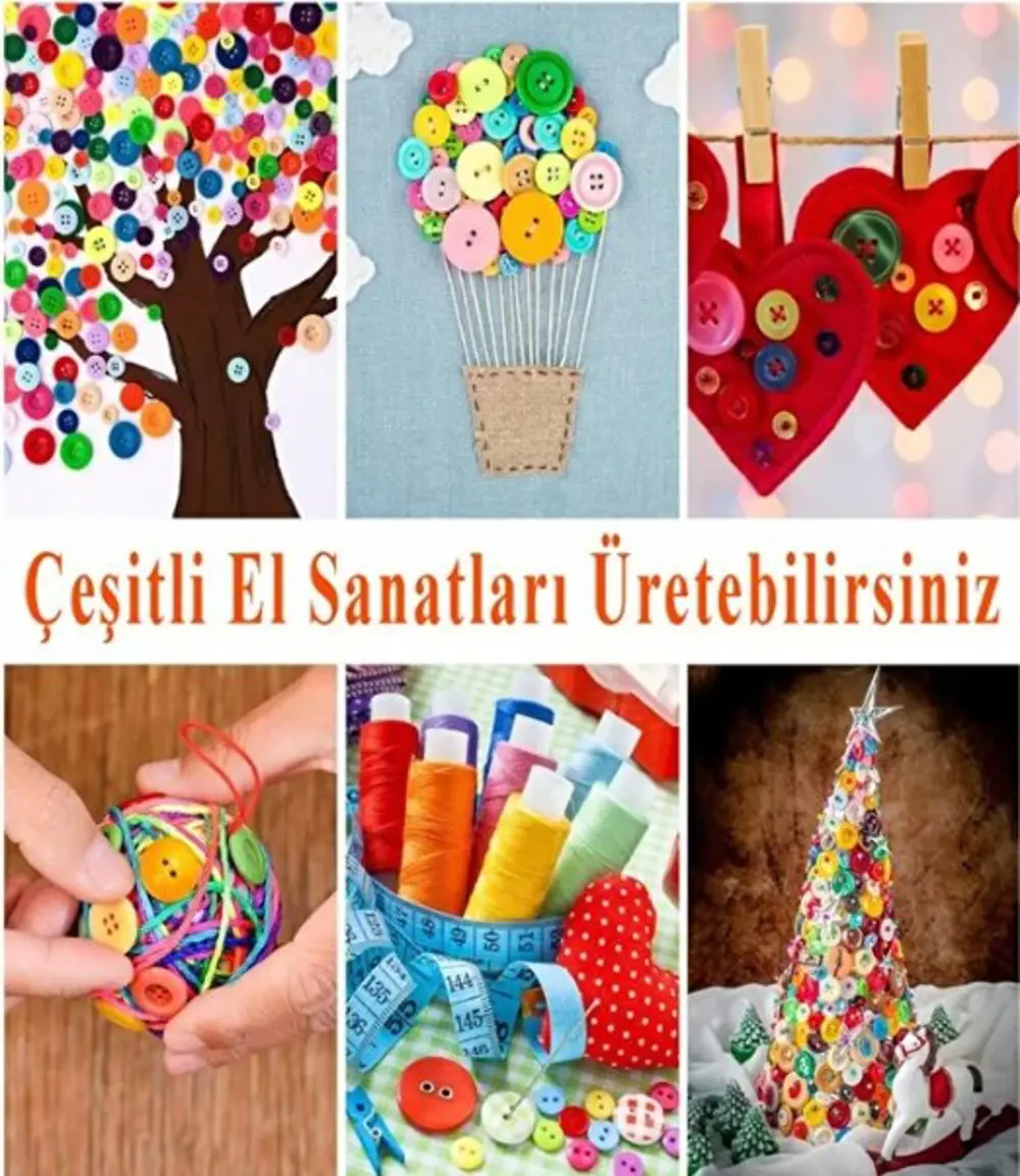 Çiçek Renkli Düğme Renkli Papatya Düğme 1,7 cm - 25 Adet