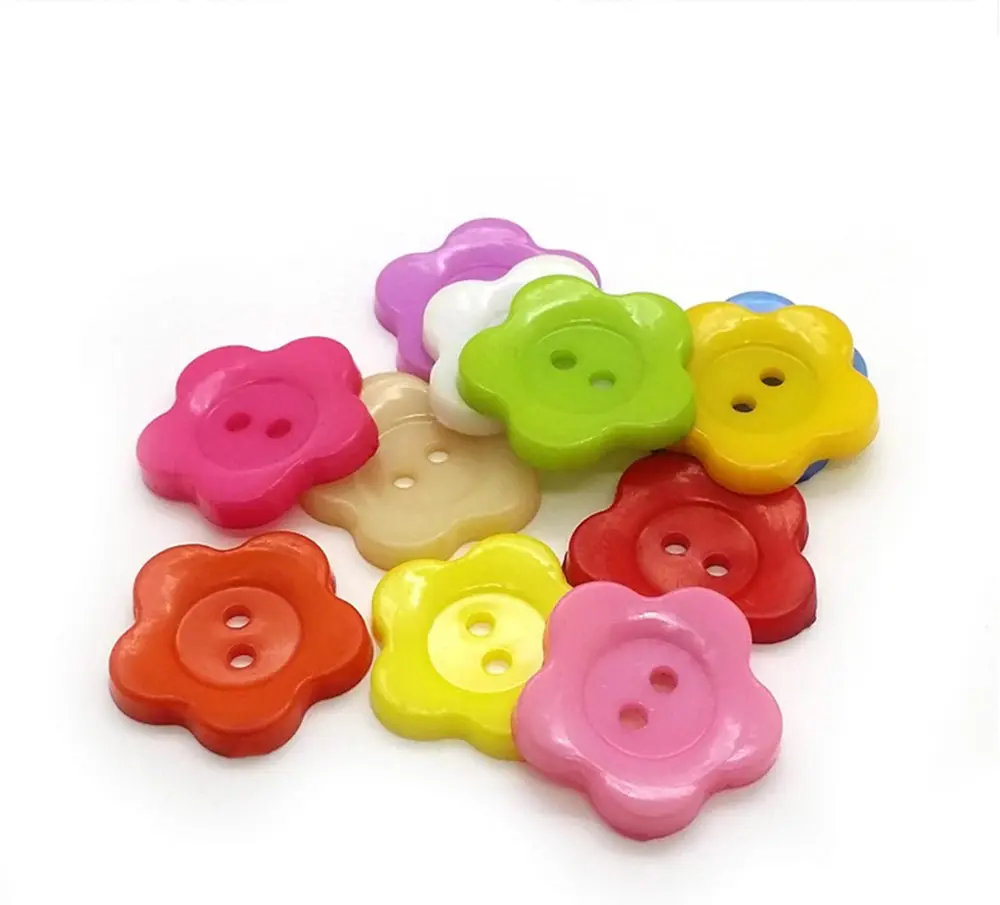 Çiçek Renkli Düğme Renkli Papatya Düğme 1,7 cm - 25 Adet