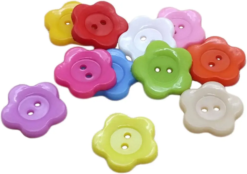 Çiçek Renkli Düğme Renkli Papatya Düğme 2 cm - 25 Adet