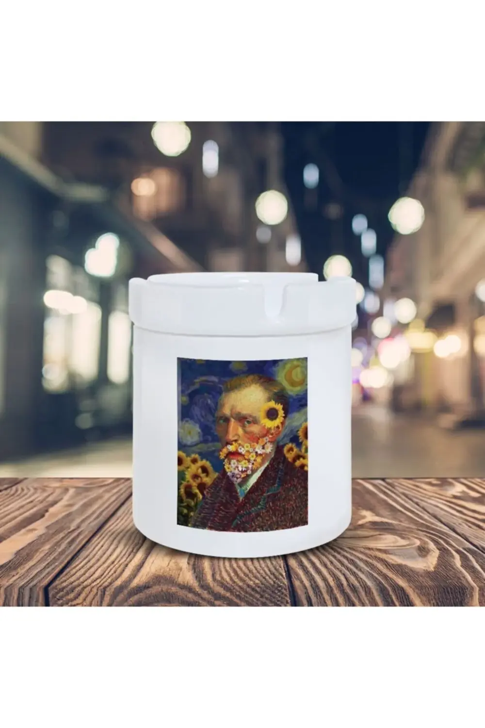 Çiçek Sakal Vincent Van Gogh Baskılı Küllük Kül Tablası- Kl227
