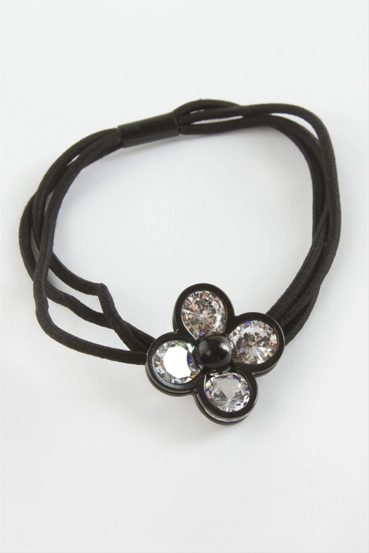 Çiçek Taşlı Lastikli Toka
