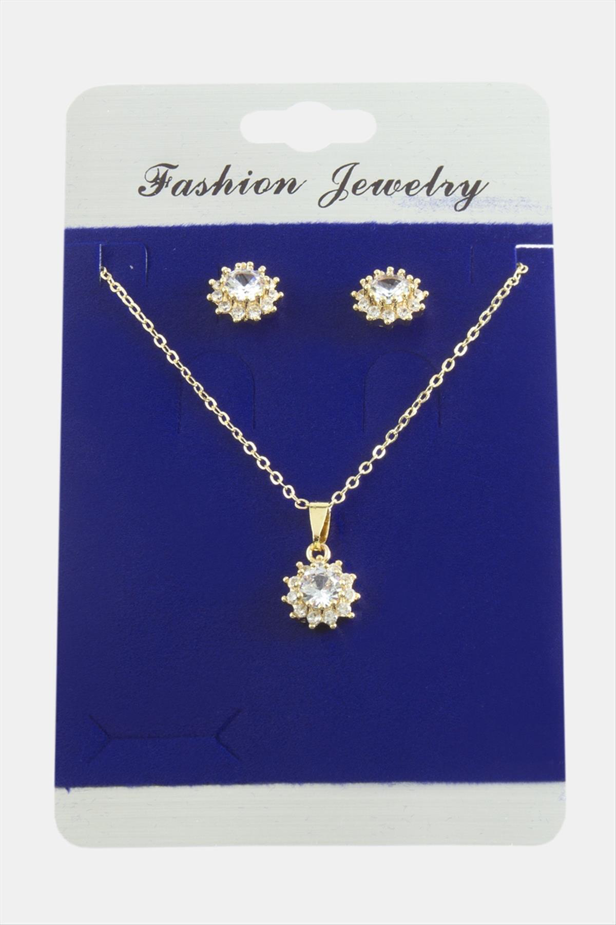 Çiçek Zirkon Taşlı Set Kolye