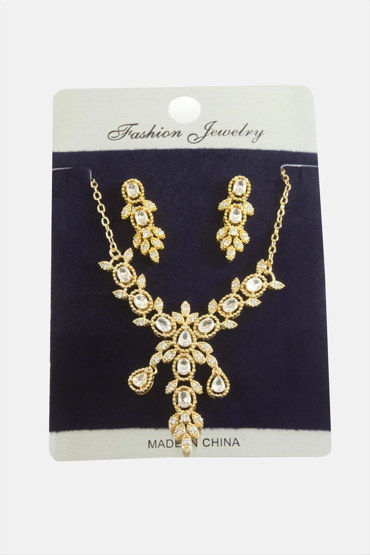 Çiçek Zirkon Taşlı Set Kolye