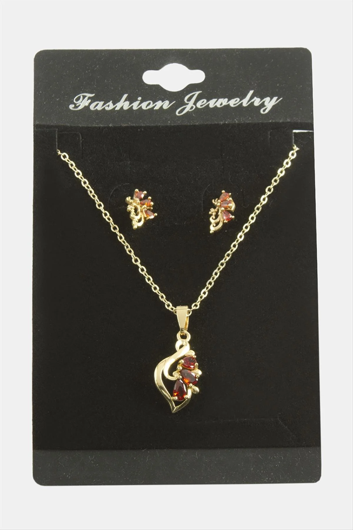 Çiçek Zirkon Taşlı Set Kolye