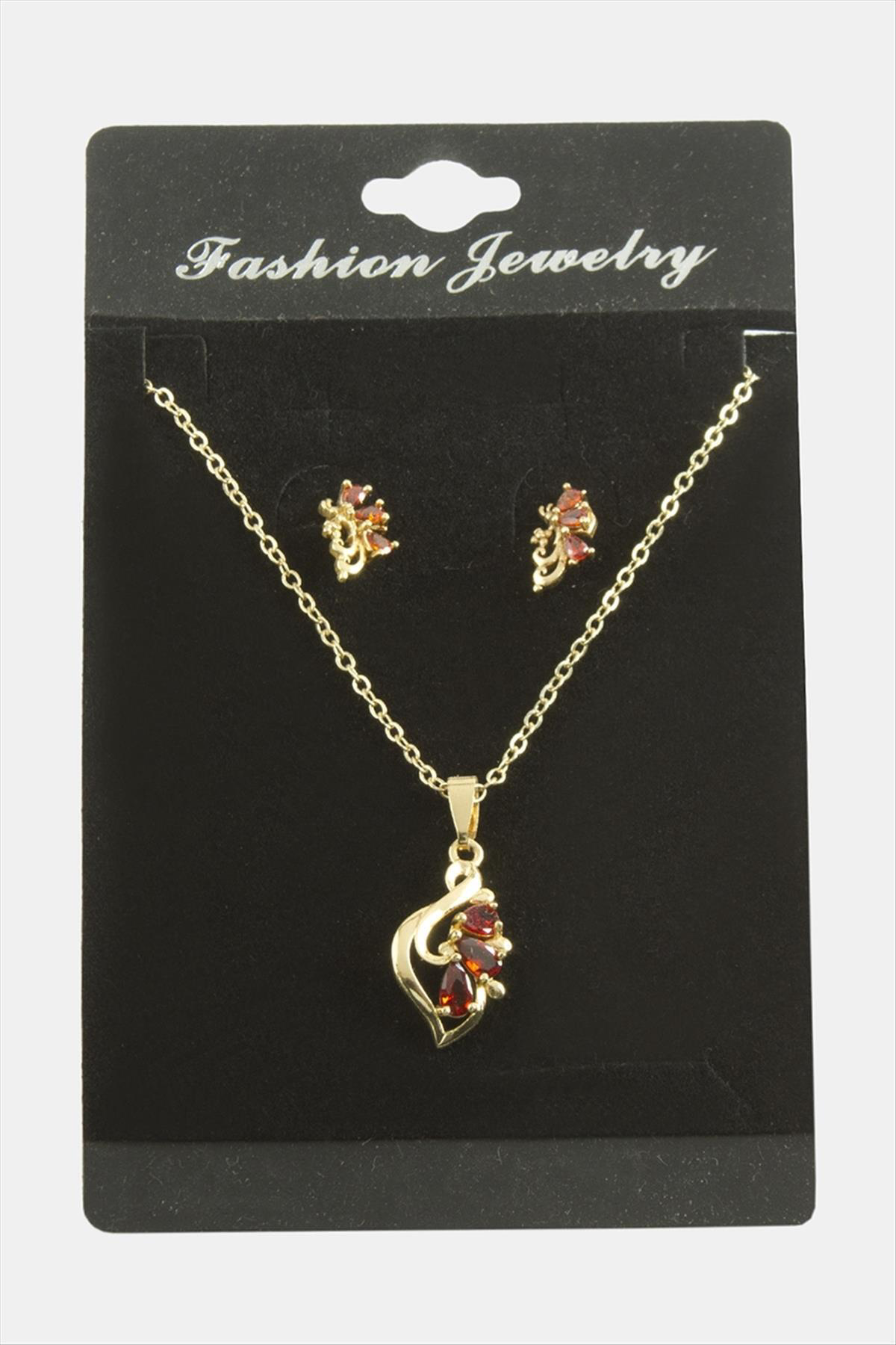 Çiçek Zirkon Taşlı Set Kolye