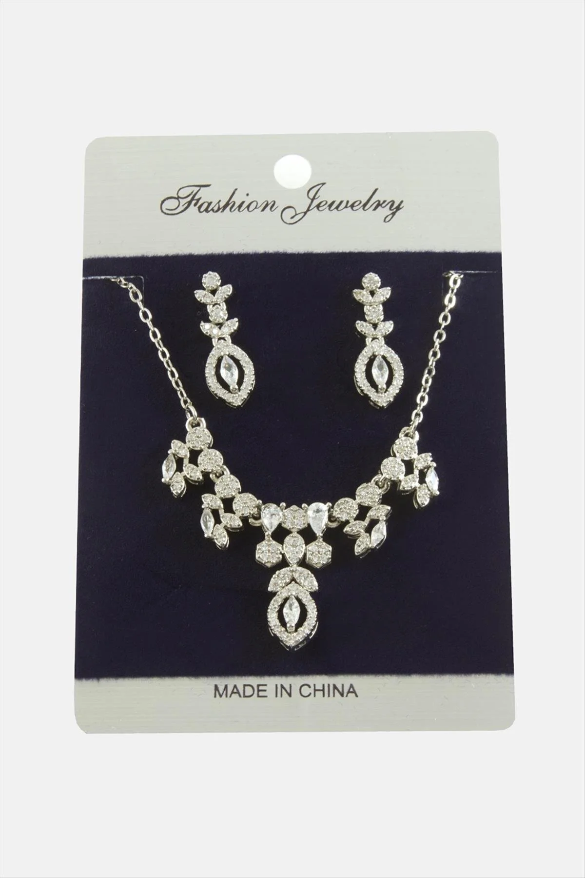 Çiçek Zirkon Taşlı Set Kolye