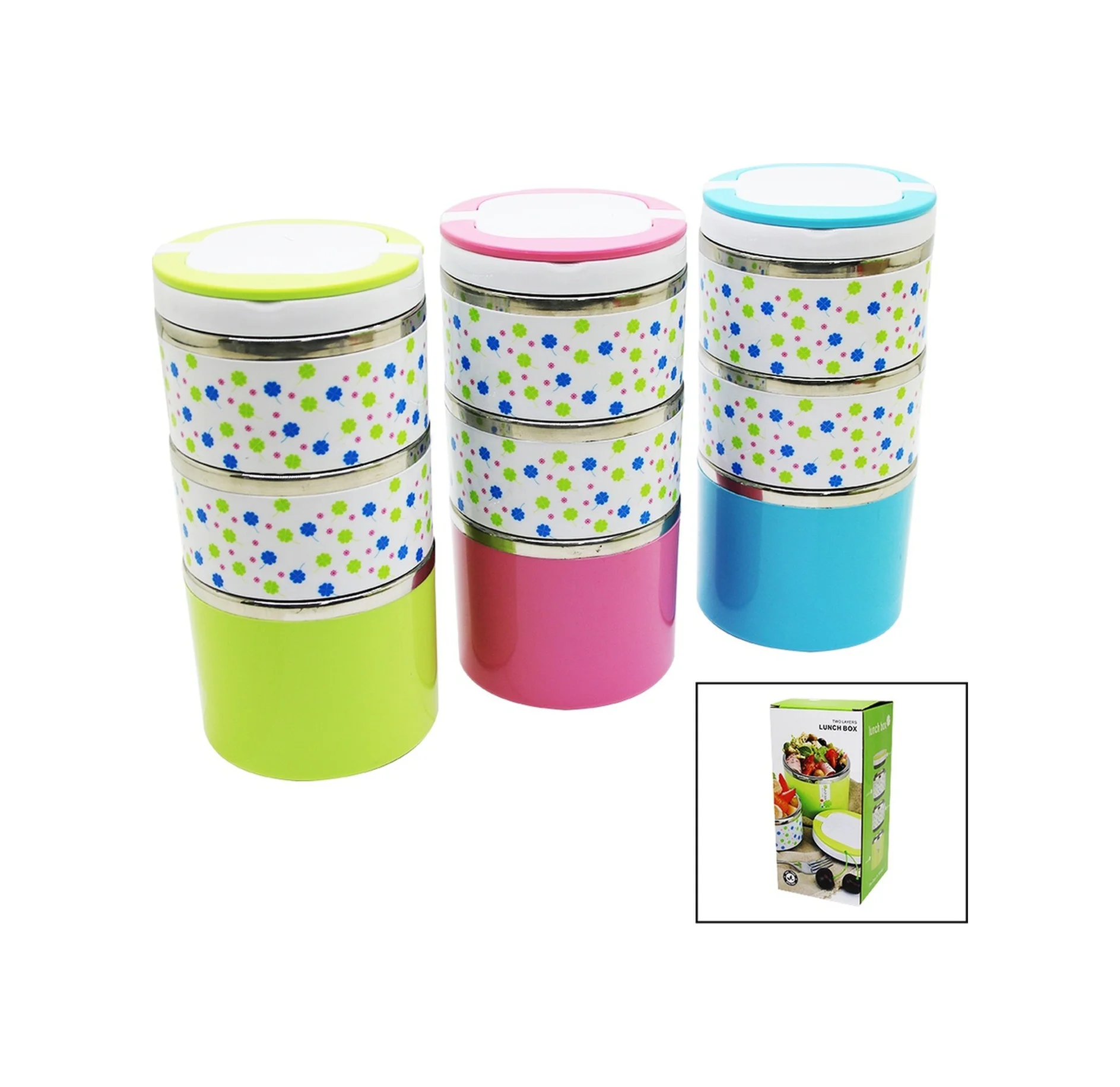 Çiçekli 3lü Sefer Tası - Saklama Kabı Renkli 1.26lt 5224 Diğer