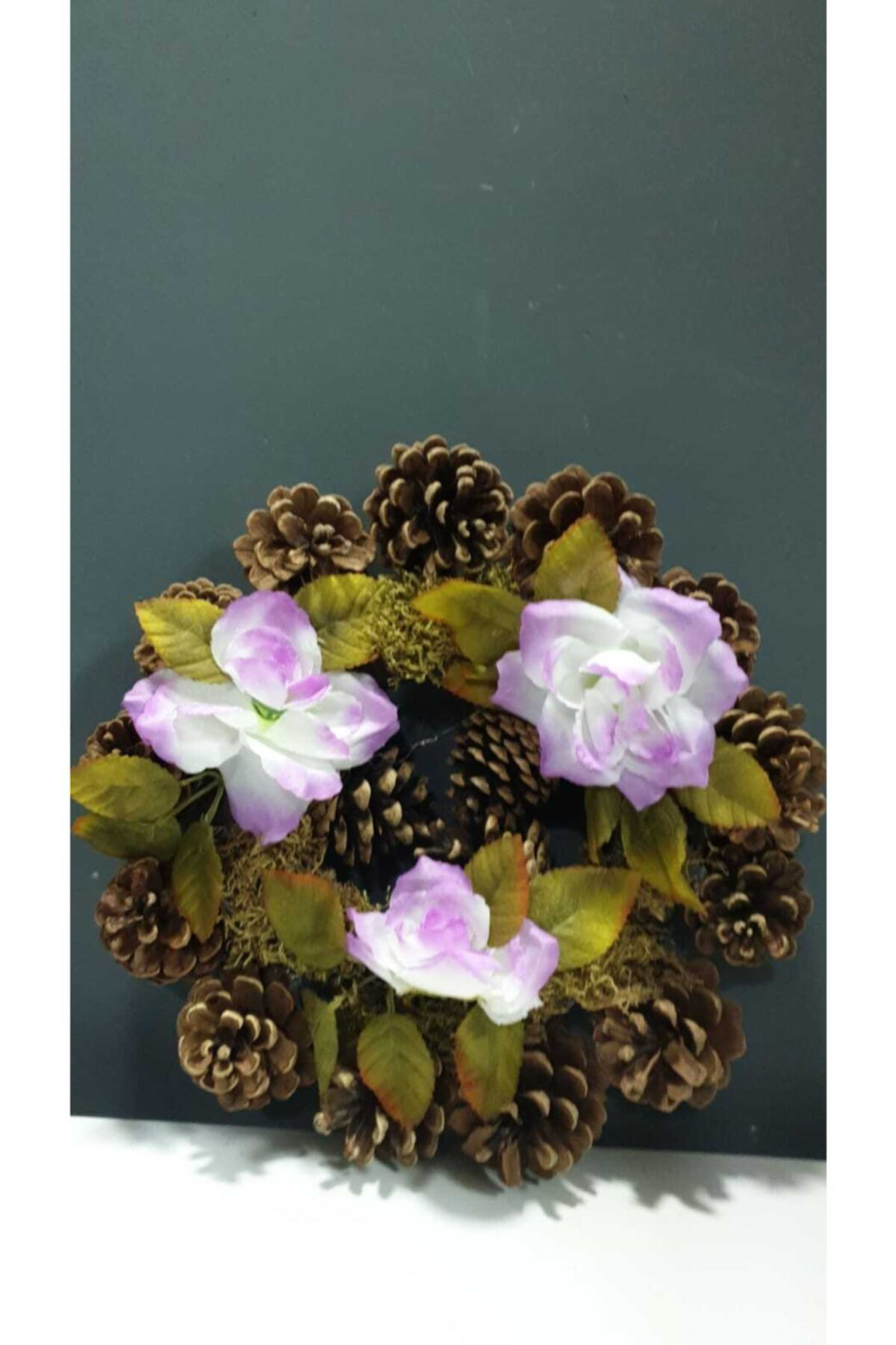 Çiçekli Kozalak Kapı Süsü