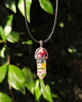 ÇİÇEKLİ MURANO PANDÜL KOLYE-DOĞALTAŞKOL12