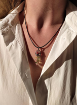 ÇİÇEKLİ MURANO PANDÜL KOLYE-DOĞALTAŞKOL12