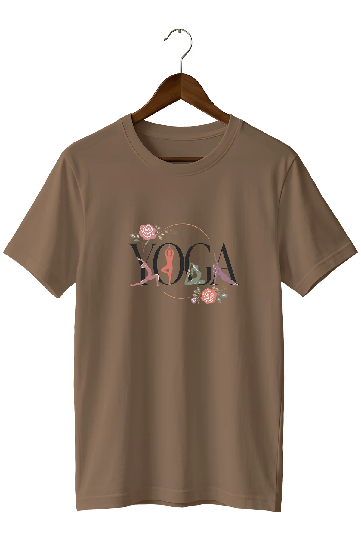 Çiçekli Yoga Baskılı Antrenman T-shirt Spor Tişört