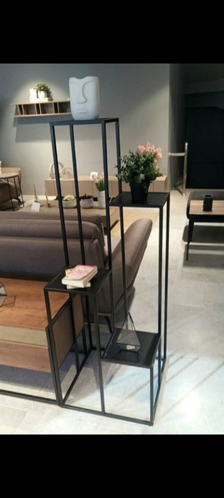 Çiçeklik Zlf 17147 Dekoratif Kule Metal Transmisyon Siyah Statik 