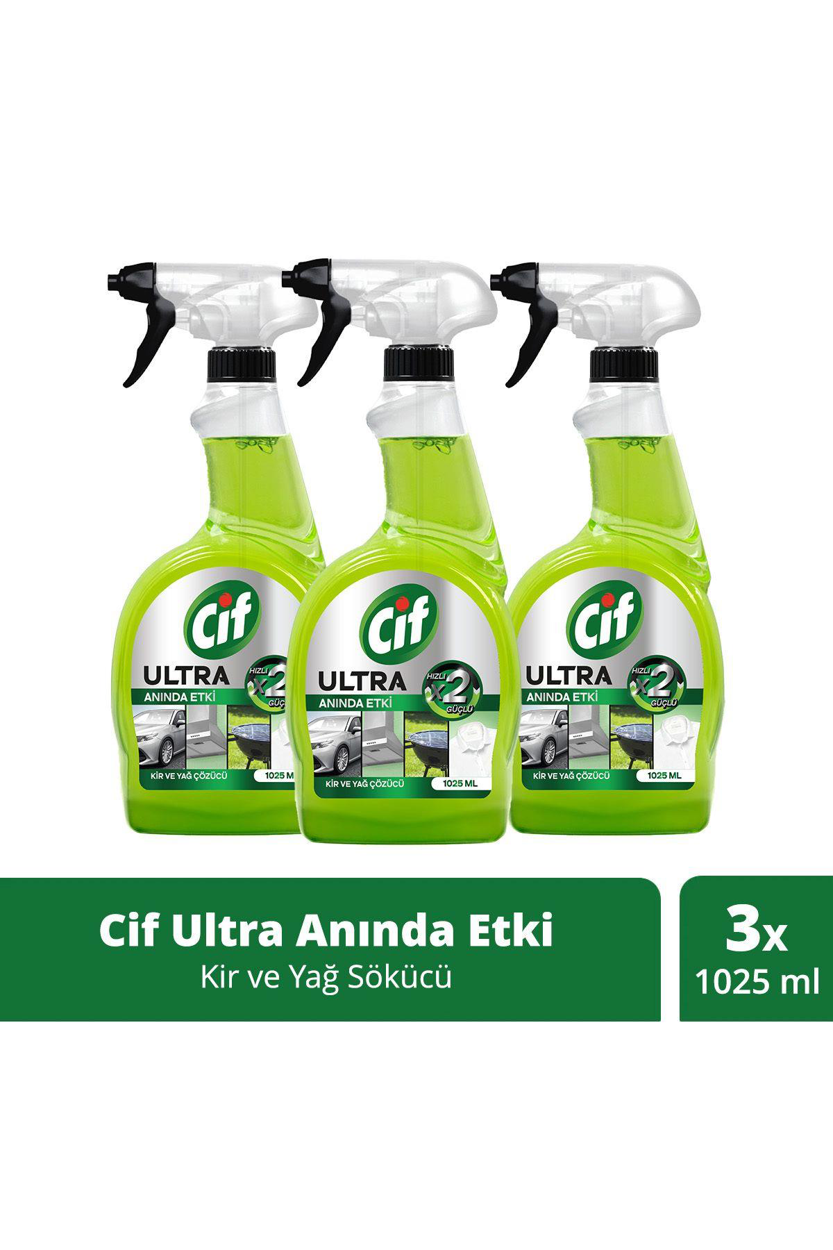 Cif Ultra Anında Etki Kir Ve Yağ Çözücü 1025 ml X3 Cif Ultra Anında Etki Kir Ve Yağ Çözücü 1025 ml X3