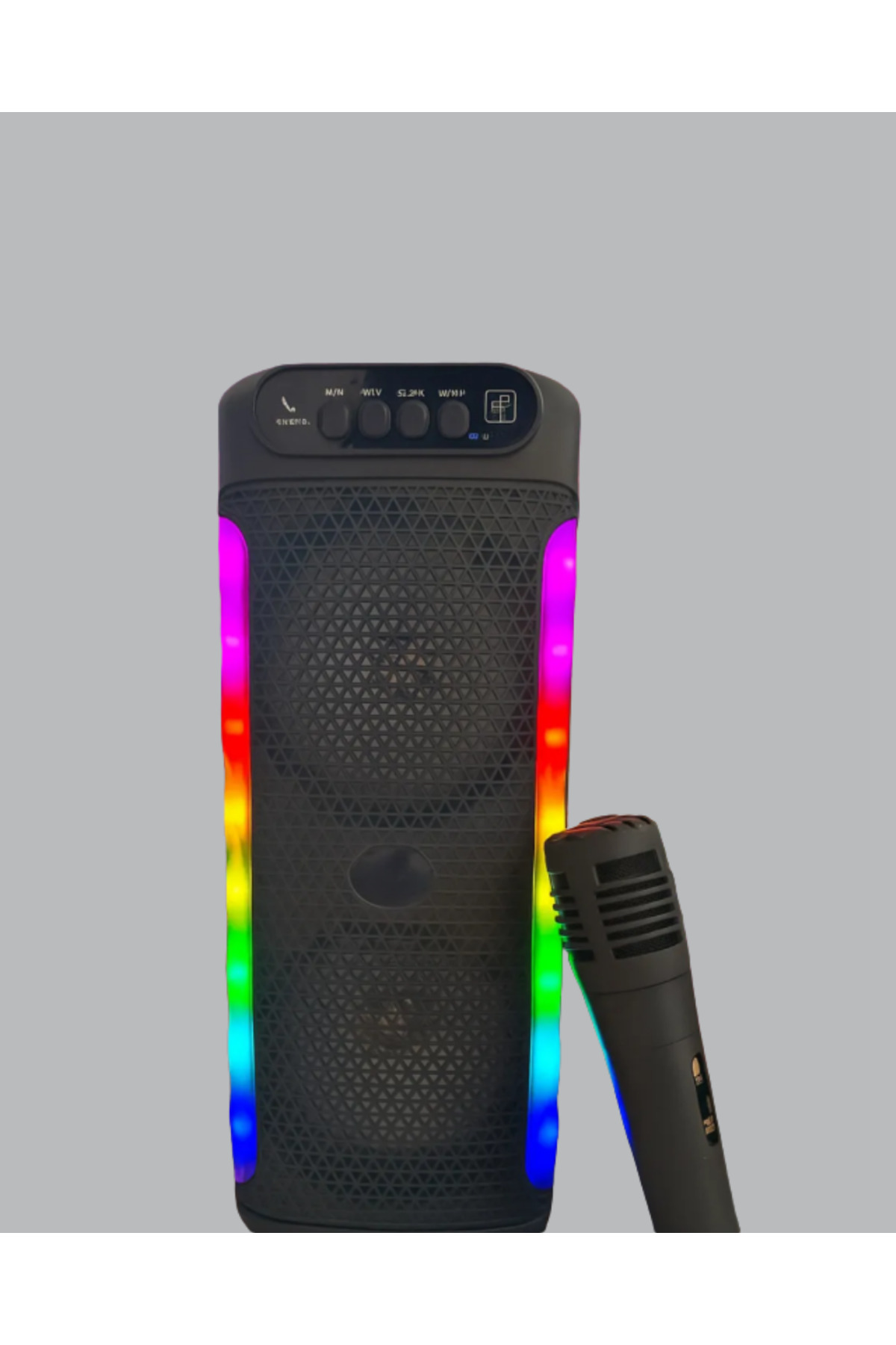 Çift 4 inç Hoparlörlü RGB Işıklı Bluetooth Ses Sistemi