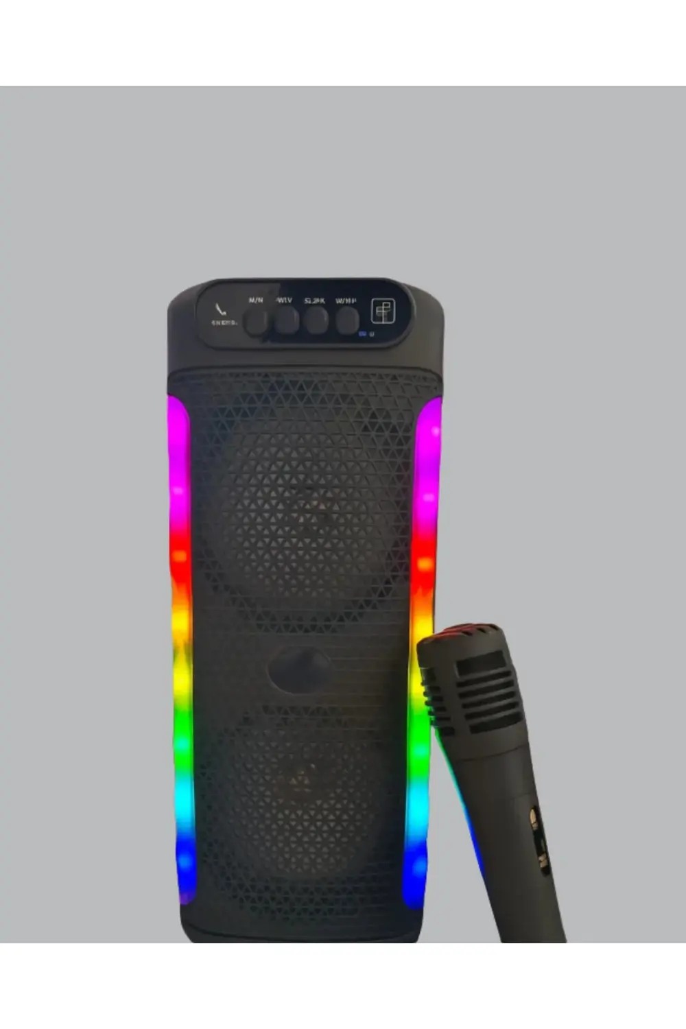 Çift 4 inç Hoparlörlü RGB Işıklı Bluetooth Ses Sistemi