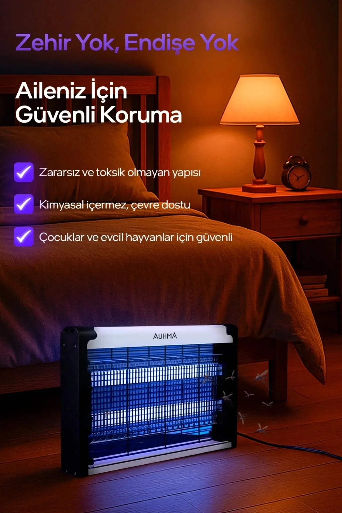 Çift ampullü elektrikli sineklik makinesi sivrisinek kovucu ve yakalama cihazı - Süpermarket