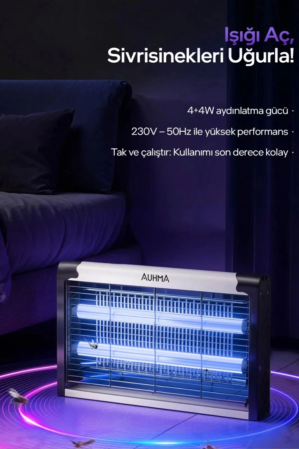 Çift ampullü elektrikli sineklik makinesi sivrisinek kovucu ve yakalama cihazı - Süpermarket