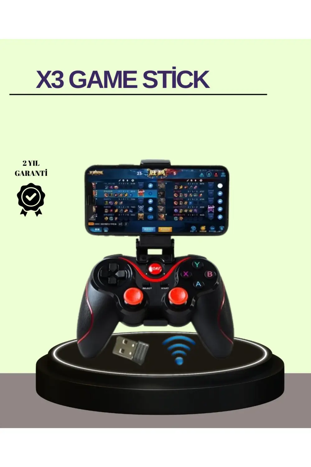 Çift Analog Joystick ve 14 Tuşlu Bluetooth Oyun Kumandası