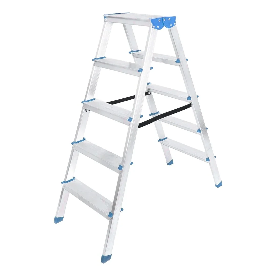 Çift Basamaklı Alüminyum Metal Merdiven Yükseklik 115cm Baş Genişlik 8cm