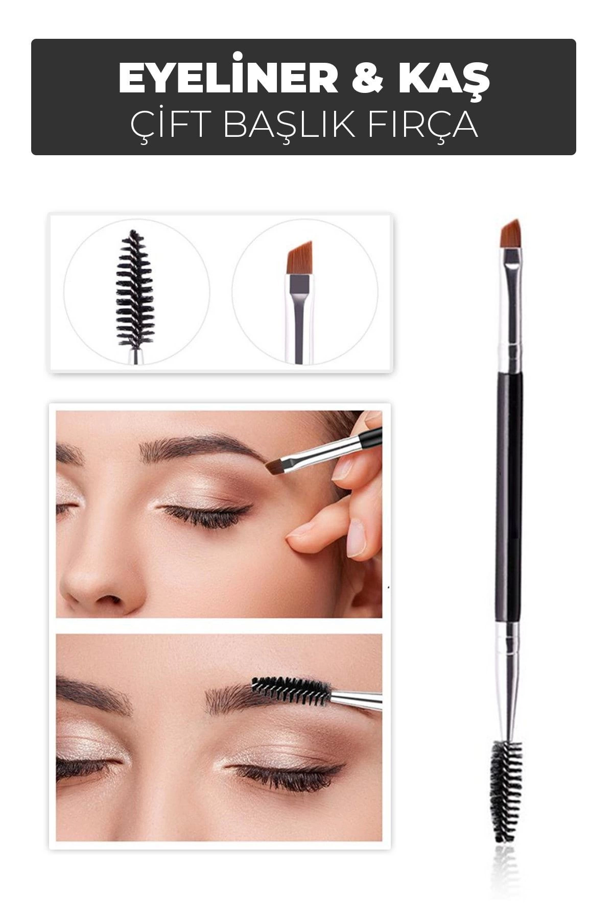 Çift Başlıklı Eyeliner Ve Kaş Fırçası – Kolay Uygulama Ve Mükemme