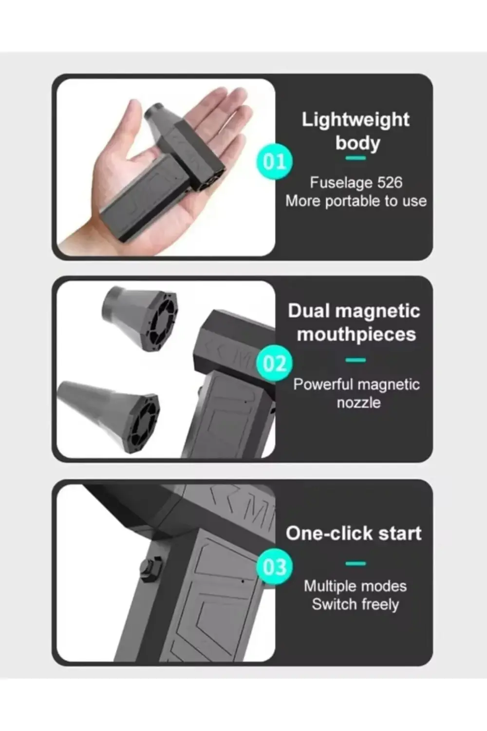 Çift Başlıklı Jet fanı | Mini Jet Fan | Super Power Turbo Fan | Y