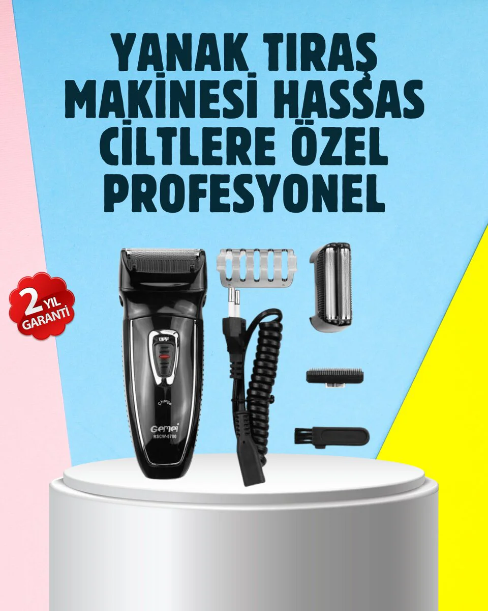 Çift Başlıklı Kablosuz Kuru Tıraş Makinesi - Taşınabilir ve Şık Tasarım