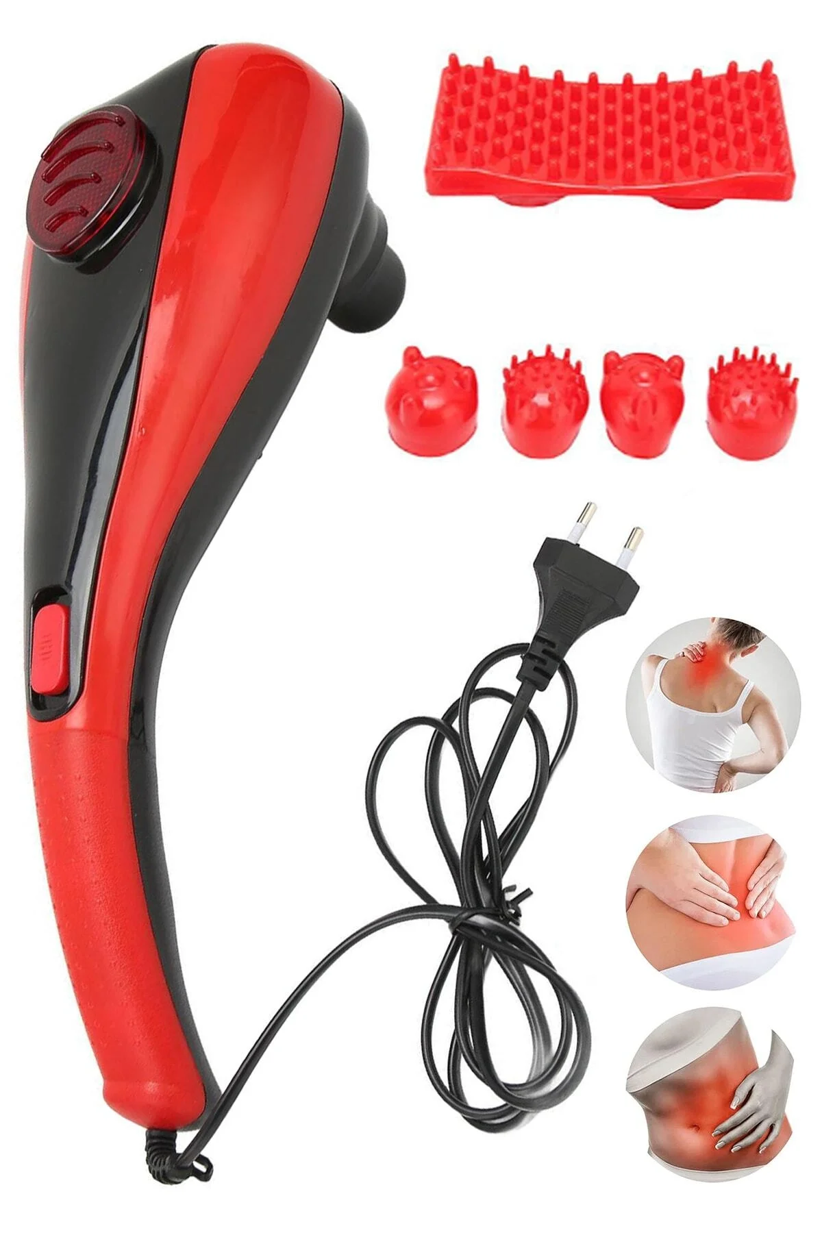 Çift başlıklı paletli el tipi masaj aleti boyun bel sırt bacak kullanımı için uygun