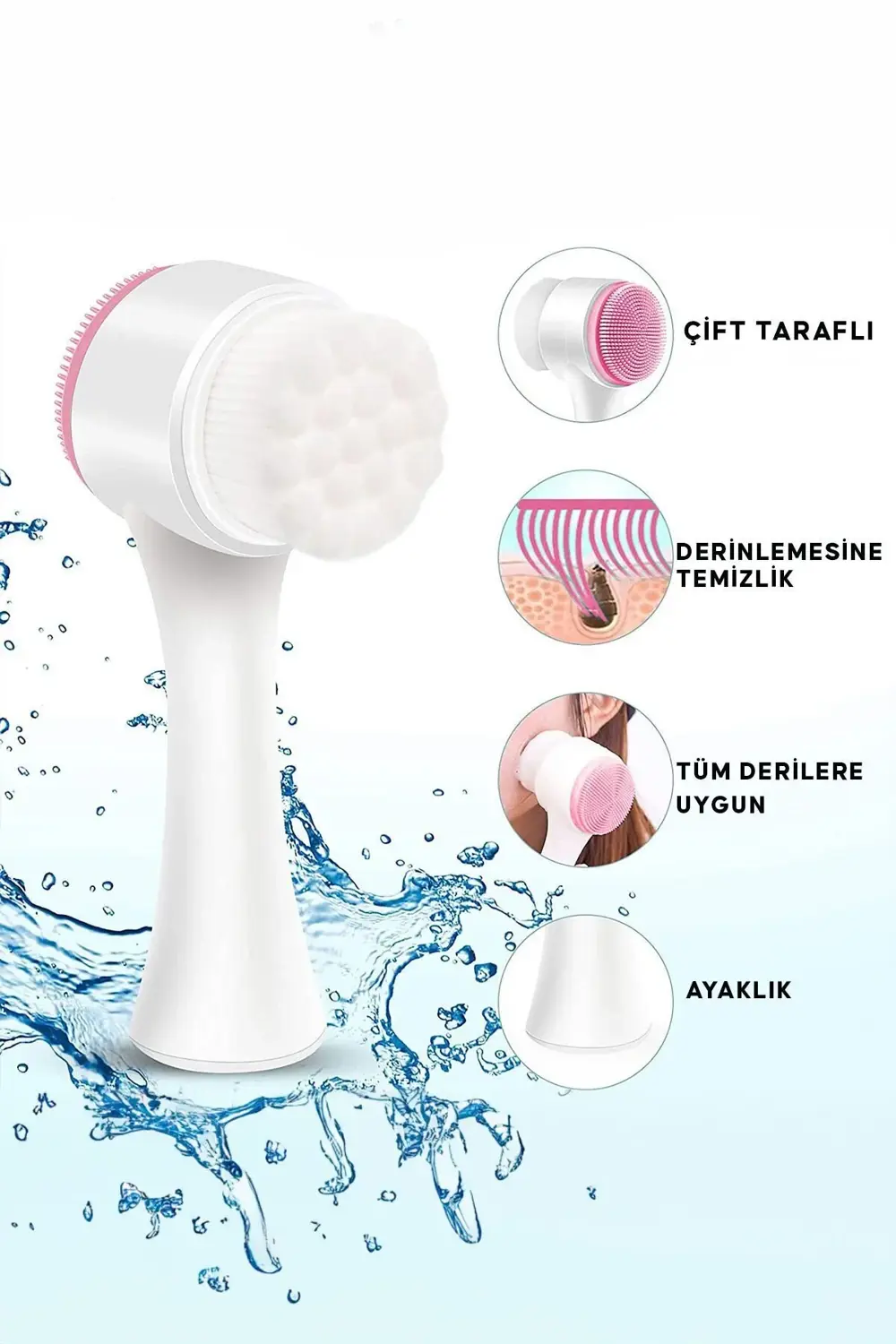 Çift Başlıklı Yüz Temizleme Fırçası Siyah Nokta Gözenek Temizleyi