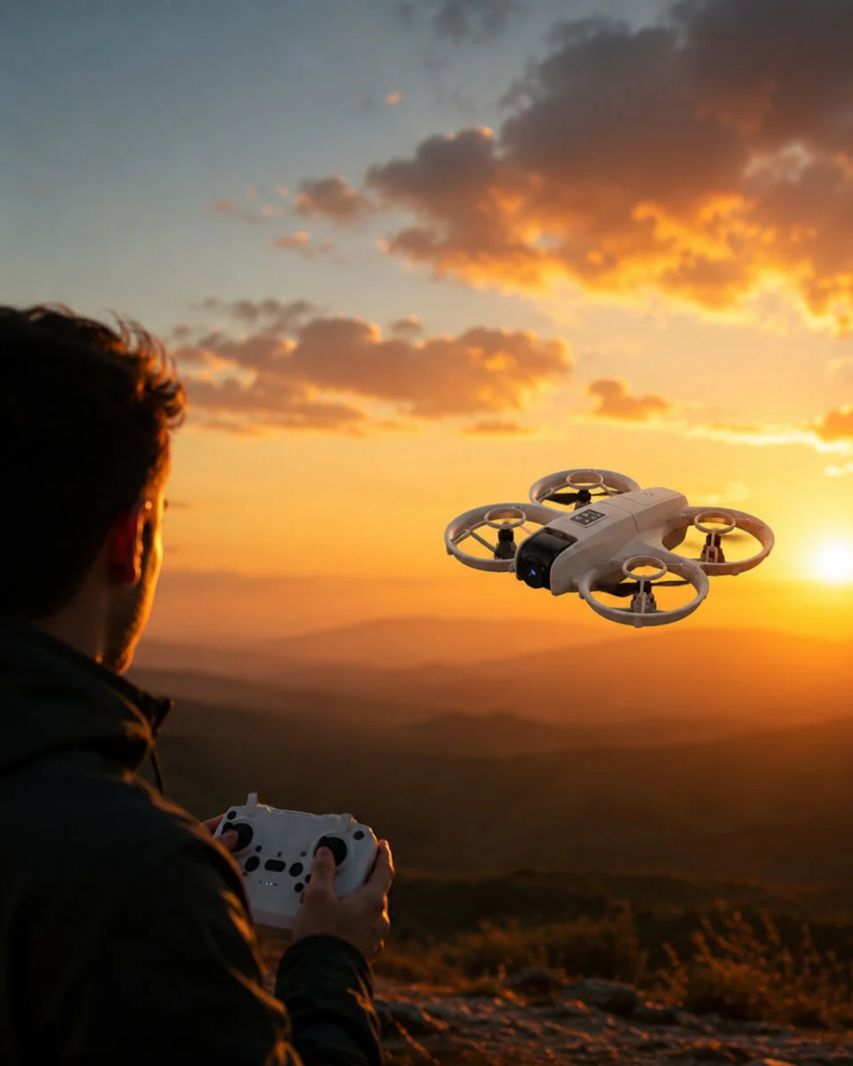 Çift Bataryalı Kameralı Mini Drone Işıklı Akıllı Uçuş Sistemi