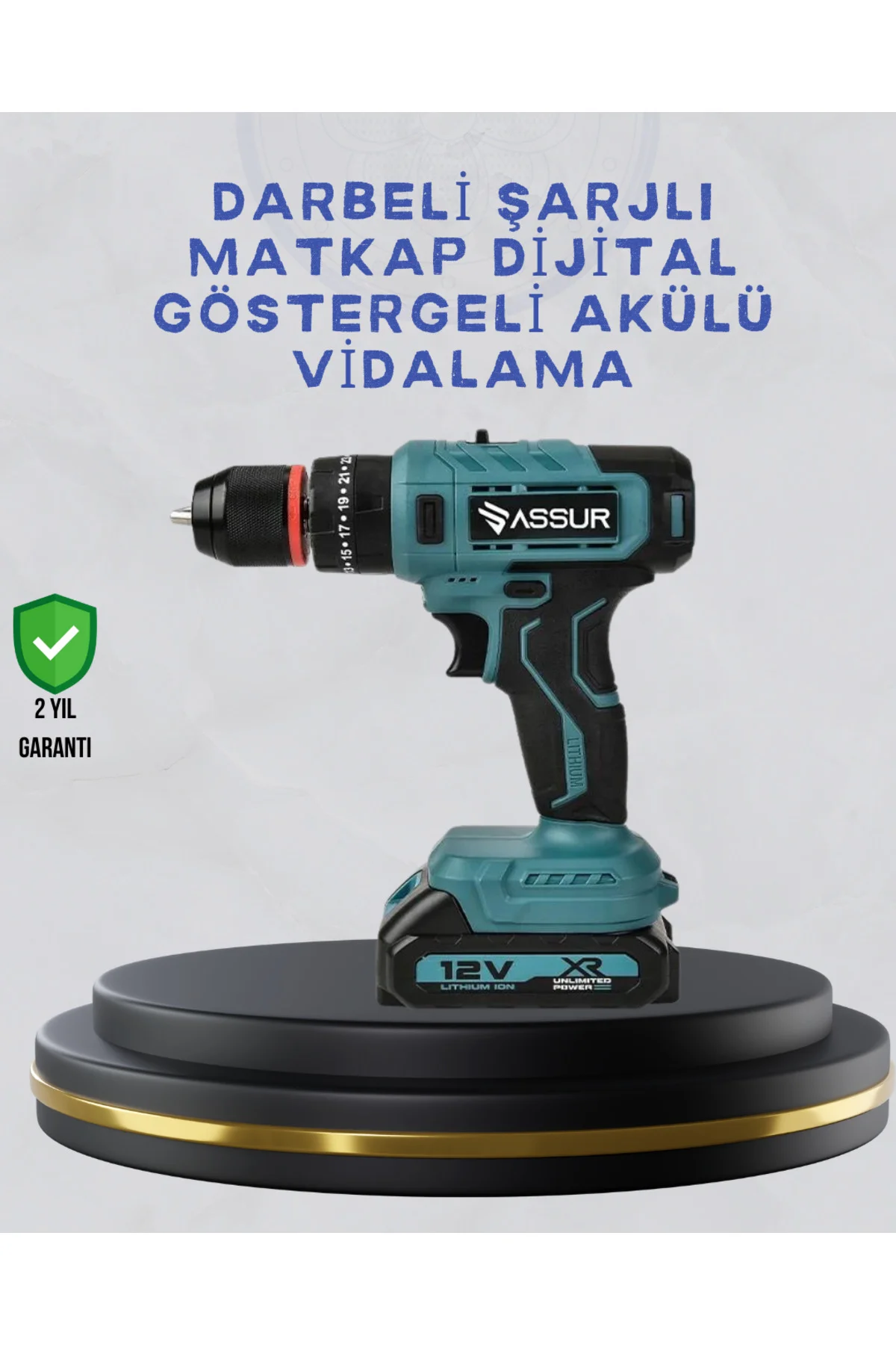 Çift Bataryalı Şarjlı Matkap Dijital Ekranlı Set