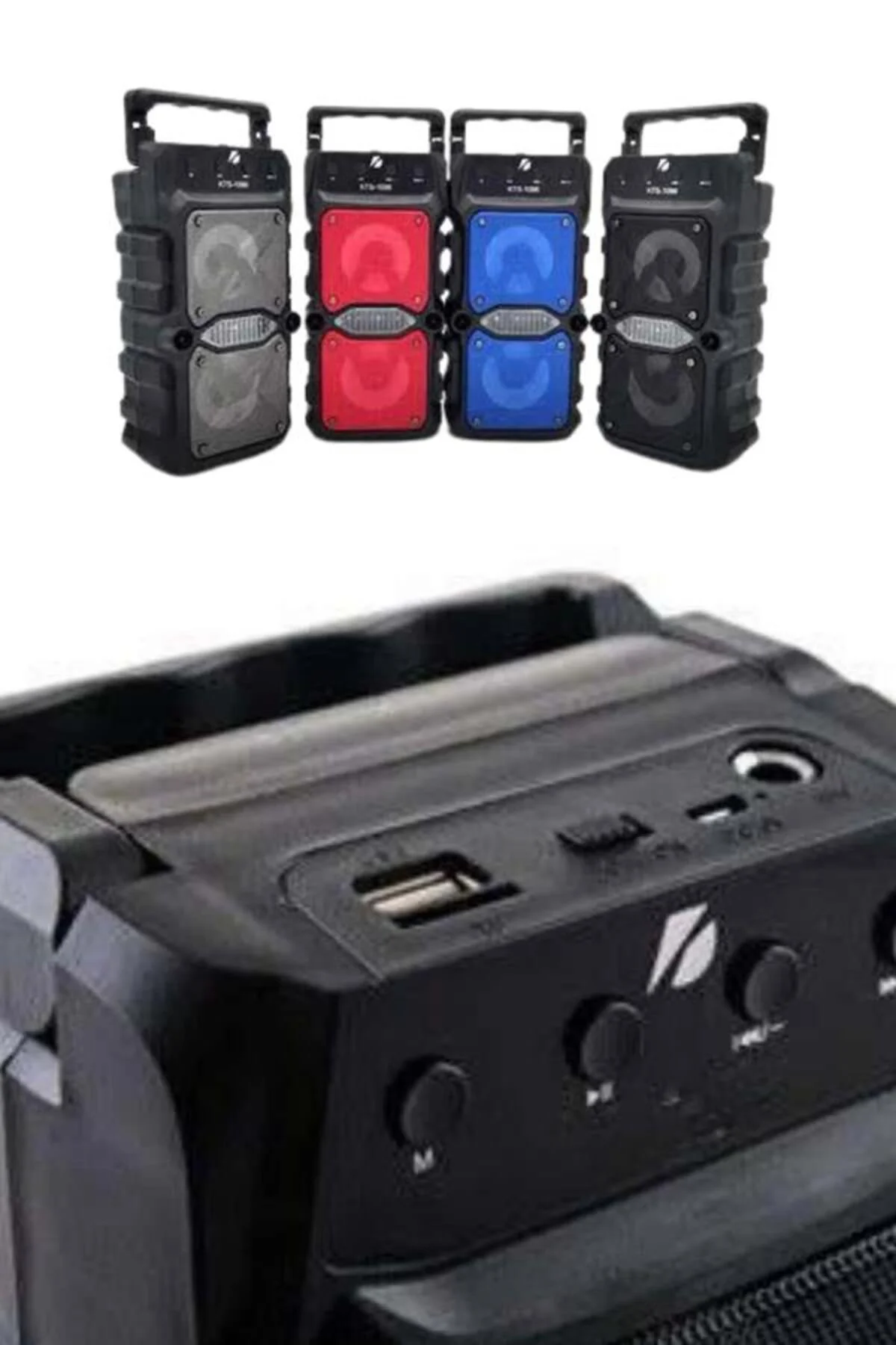 Çift Çıkışlı Güçlü Bataryalı Kablosuz Yüksek Ses Kaliteli Bluetooth Hoparlör - Görsel 3