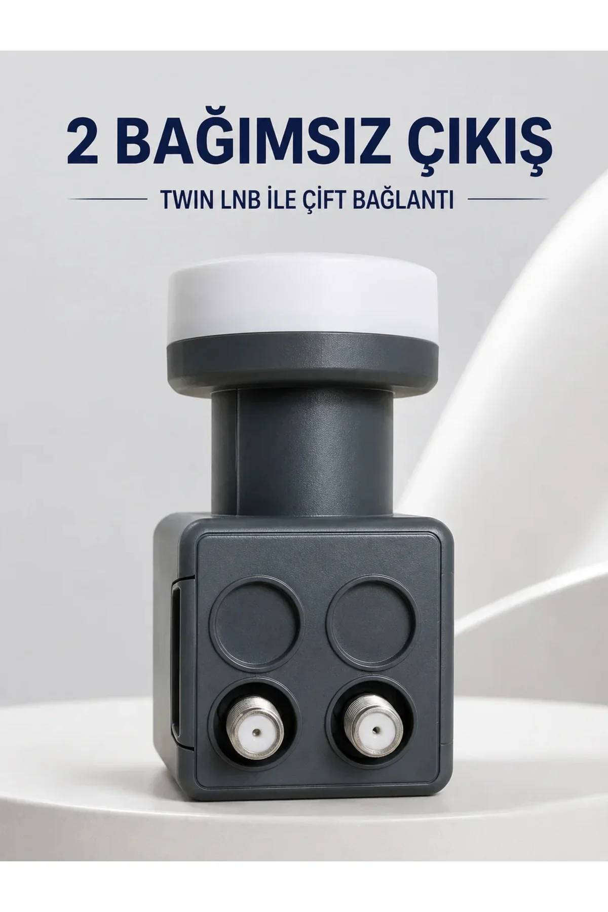 Çift Çıkışlı Twin LNB 4K Ultra HD Uyumlu Ku Band Uydu Anten Başlığı 0.1 dB